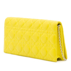 Dior Lambskin Cannage Lady Dior Wallet On Chain