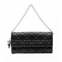 Dior Lambskin Cannage Lady Dior Wallet On Chain