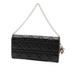 Dior Lambskin Cannage Lady Dior Wallet On Chain
