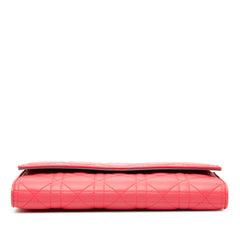 Dior Lambskin Cannage Lady Dior Wallet On Chain