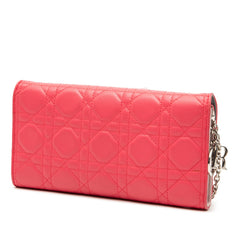 Dior Lambskin Cannage Lady Dior Wallet On Chain