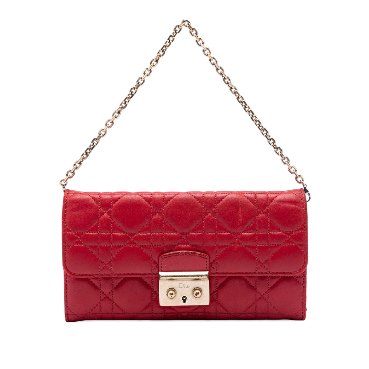 Dior Lambskin Cannage Miss Dior Promenade Wallet on Chain