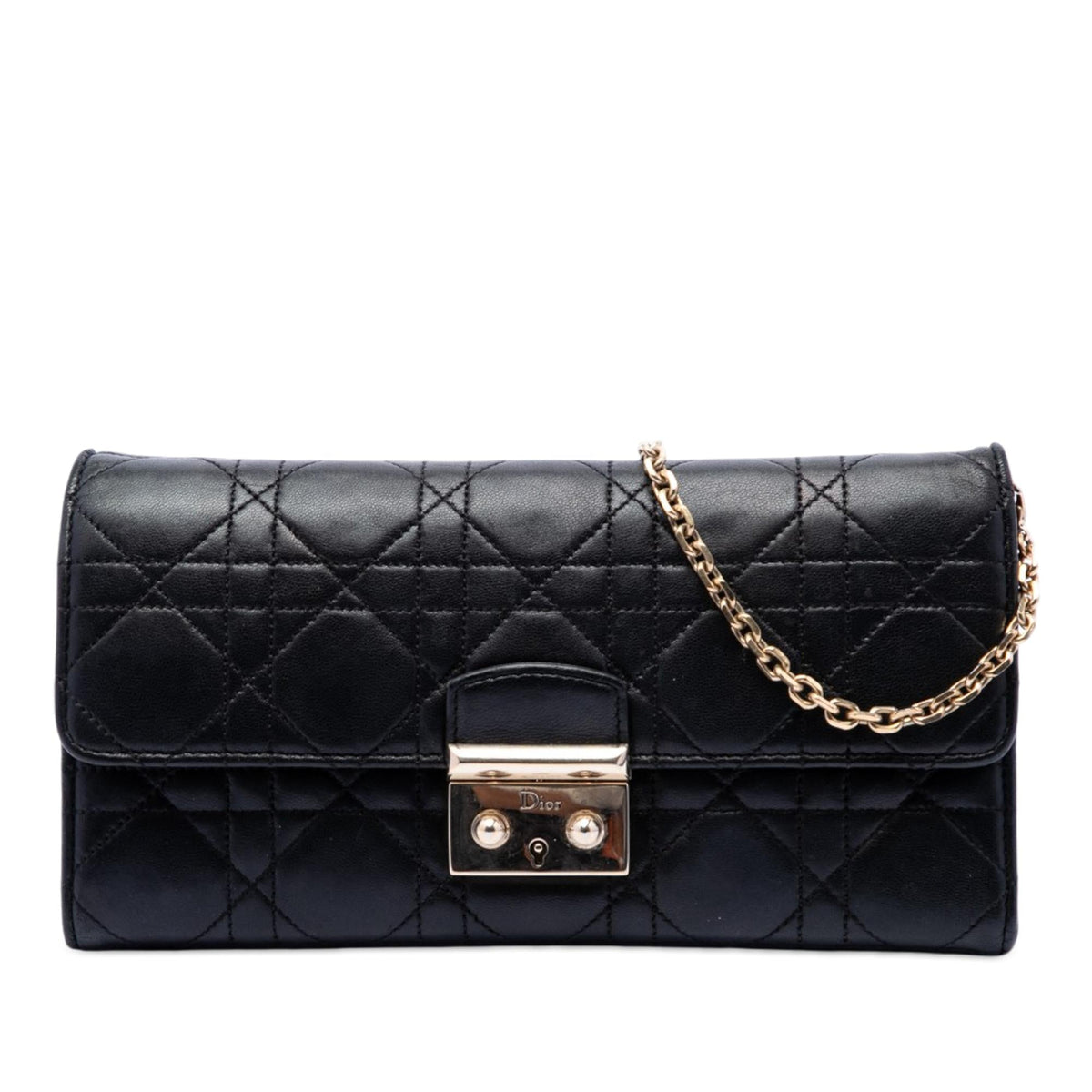 Dior Lambskin Cannage Miss Dior Promenade Wallet on Chain