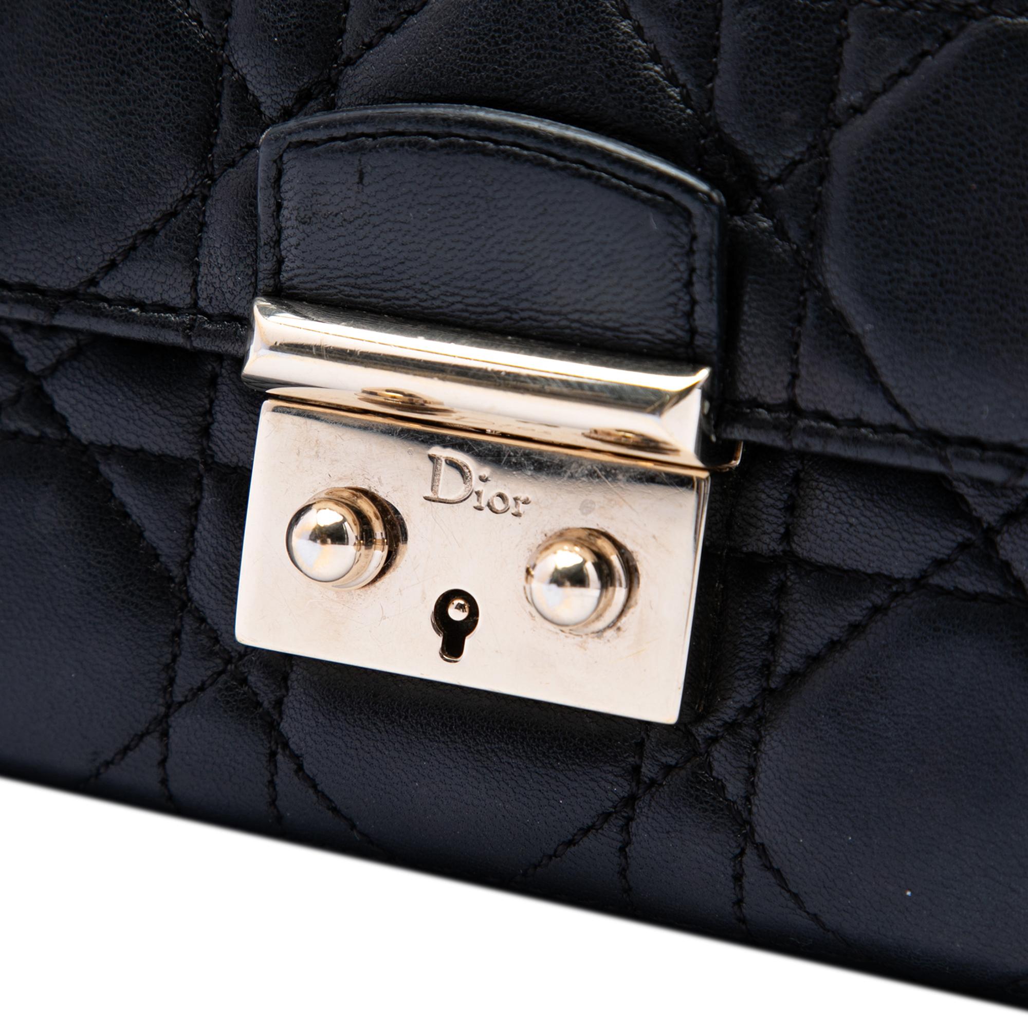Dior Lambskin Cannage Miss Dior Promenade Wallet on Chain