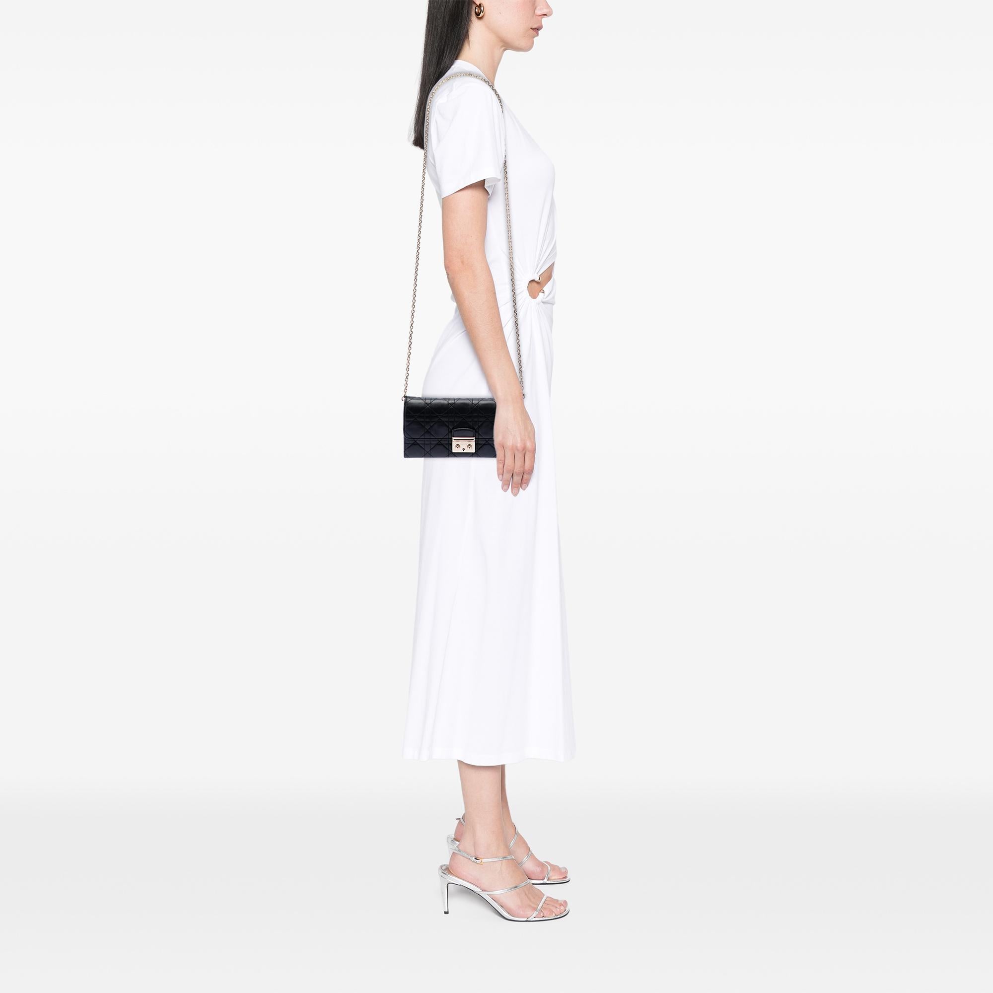 Dior Lambskin Cannage Miss Dior Promenade Wallet on Chain