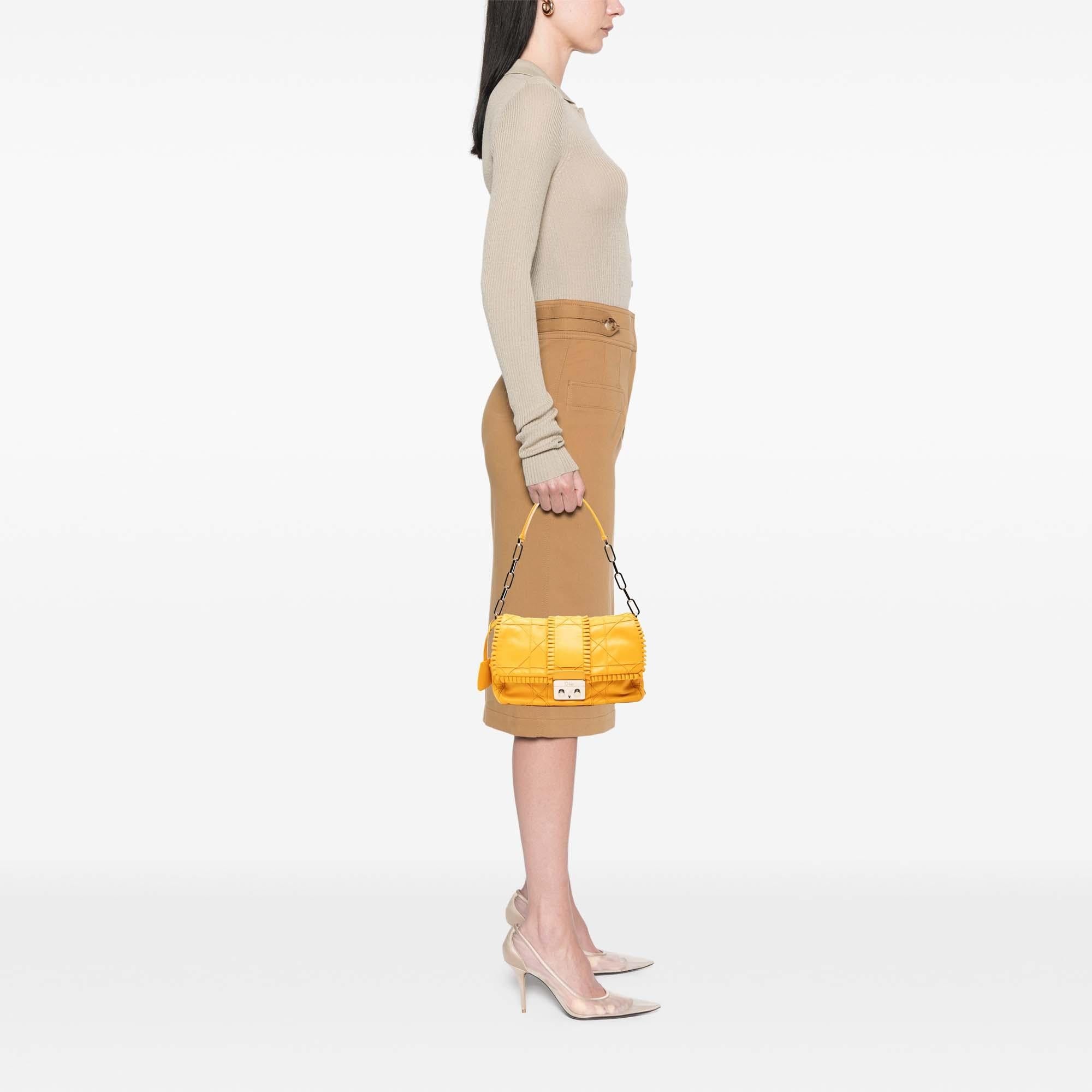 Dior Lambskin Cannage New Lock Ruffle Flap