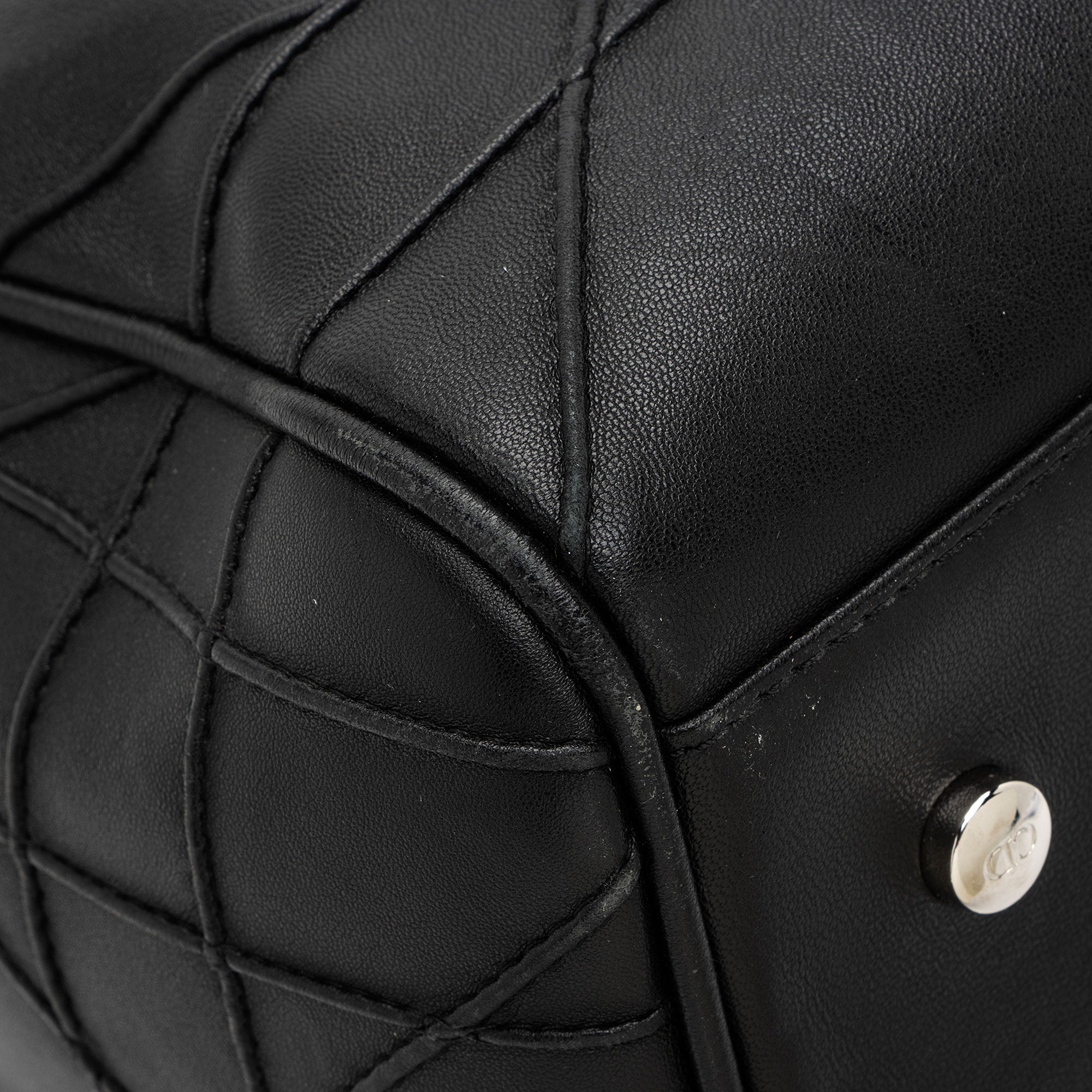 Dior Lambskin Leather Cannage Granville Polochon Satchel
