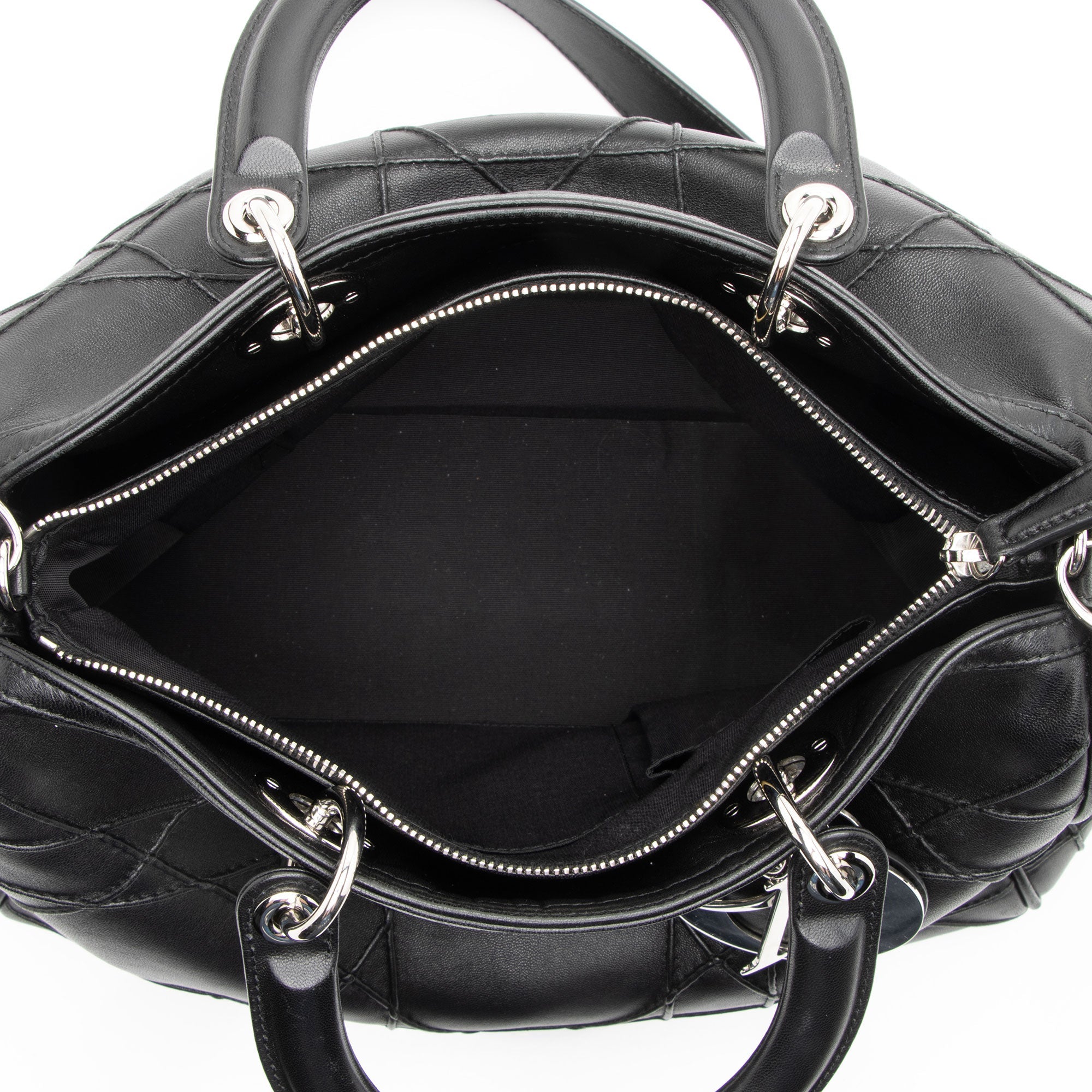 Dior Lambskin Leather Cannage Granville Polochon Satchel