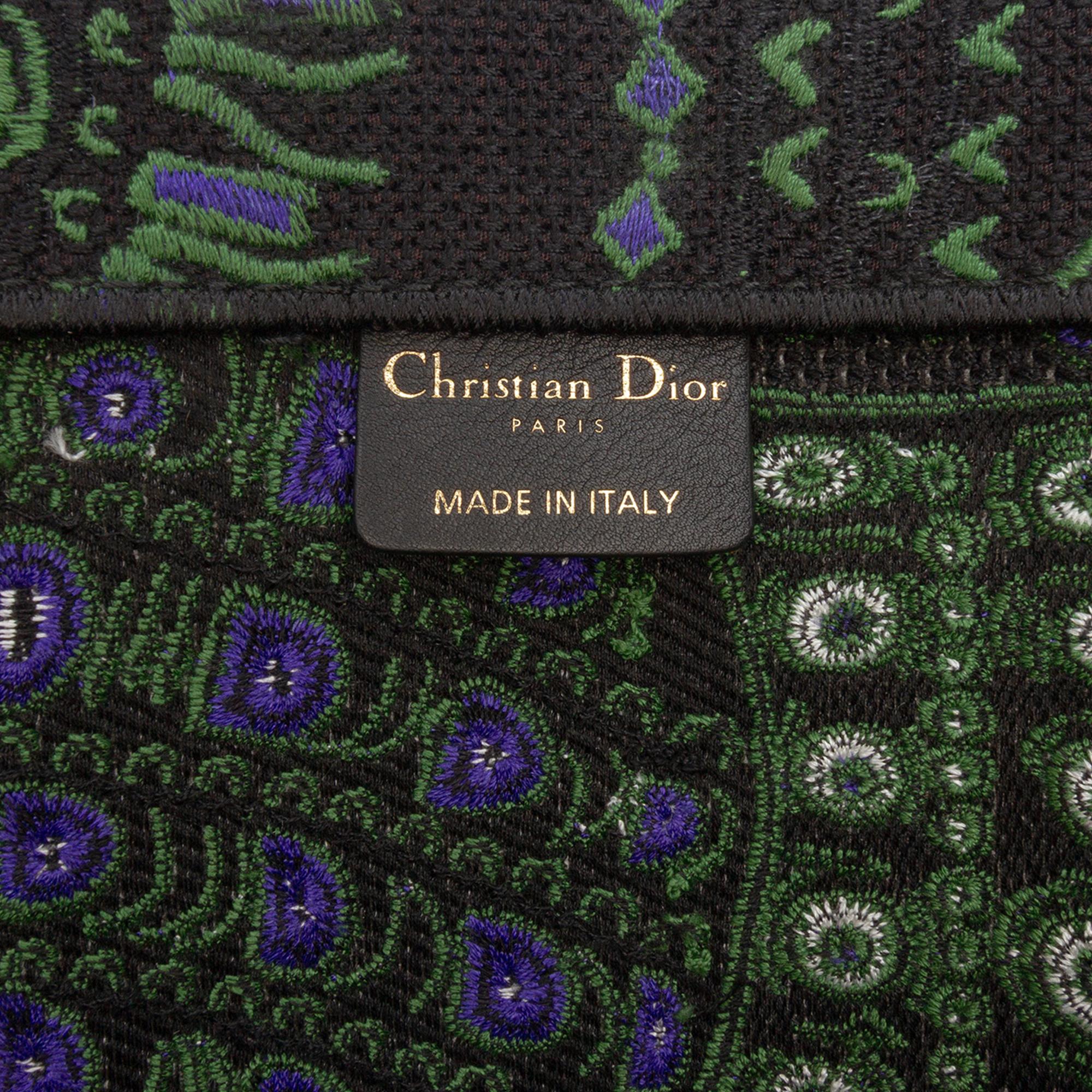 Dior Large Canvas Embroidered Elephant Book Tote