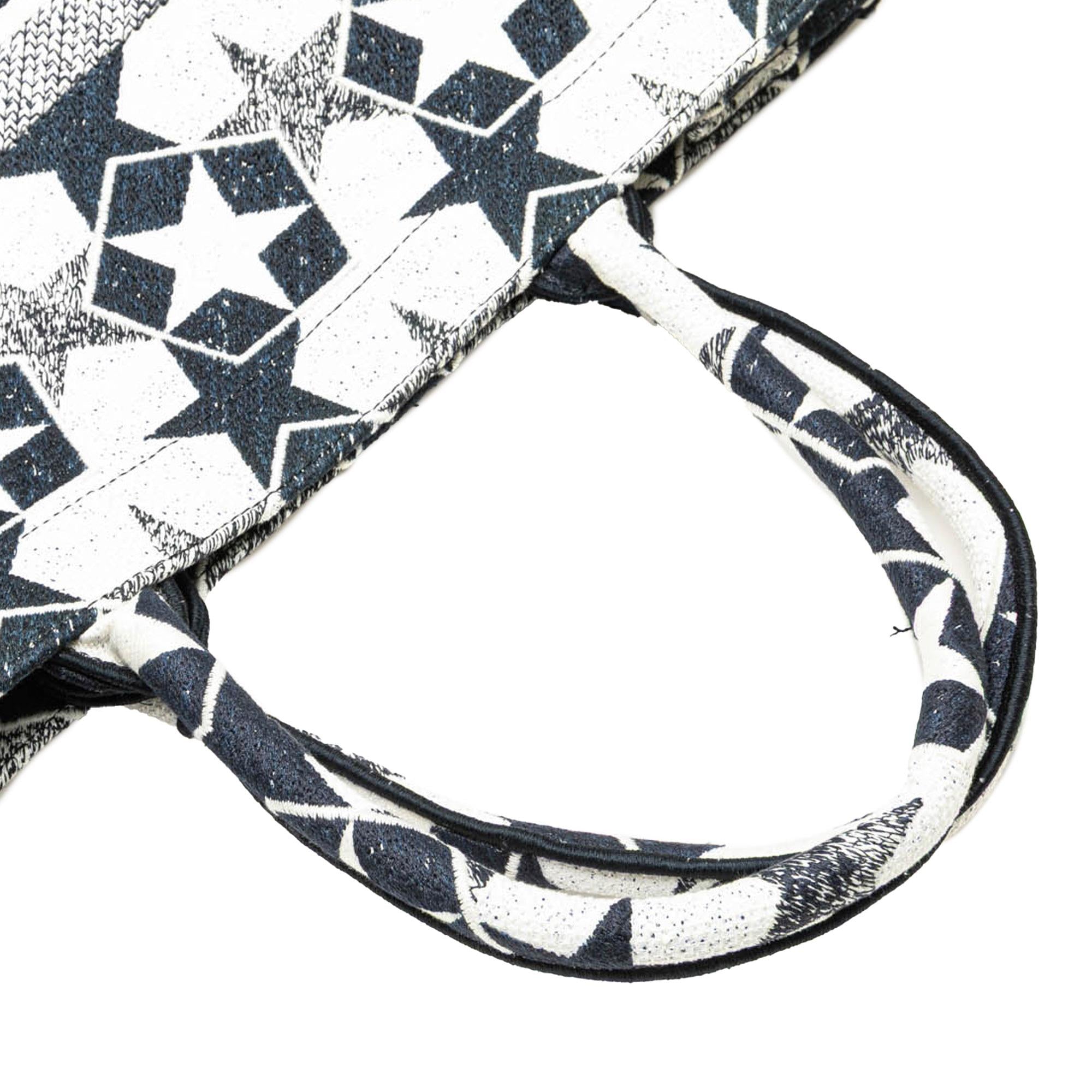 Dior Large Canvas Embroidered Lucky Star Book Tote