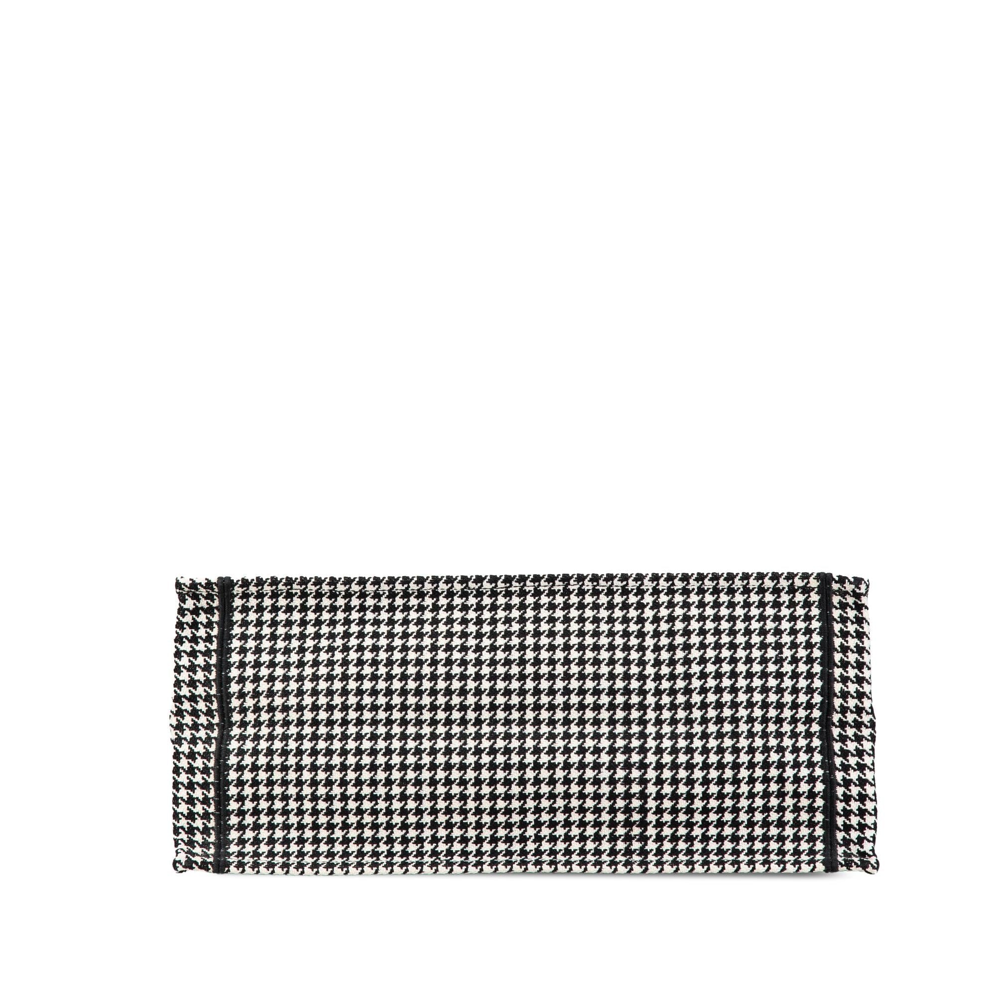 Dior Large Canvas Houndstooth Embroidered Book Tote