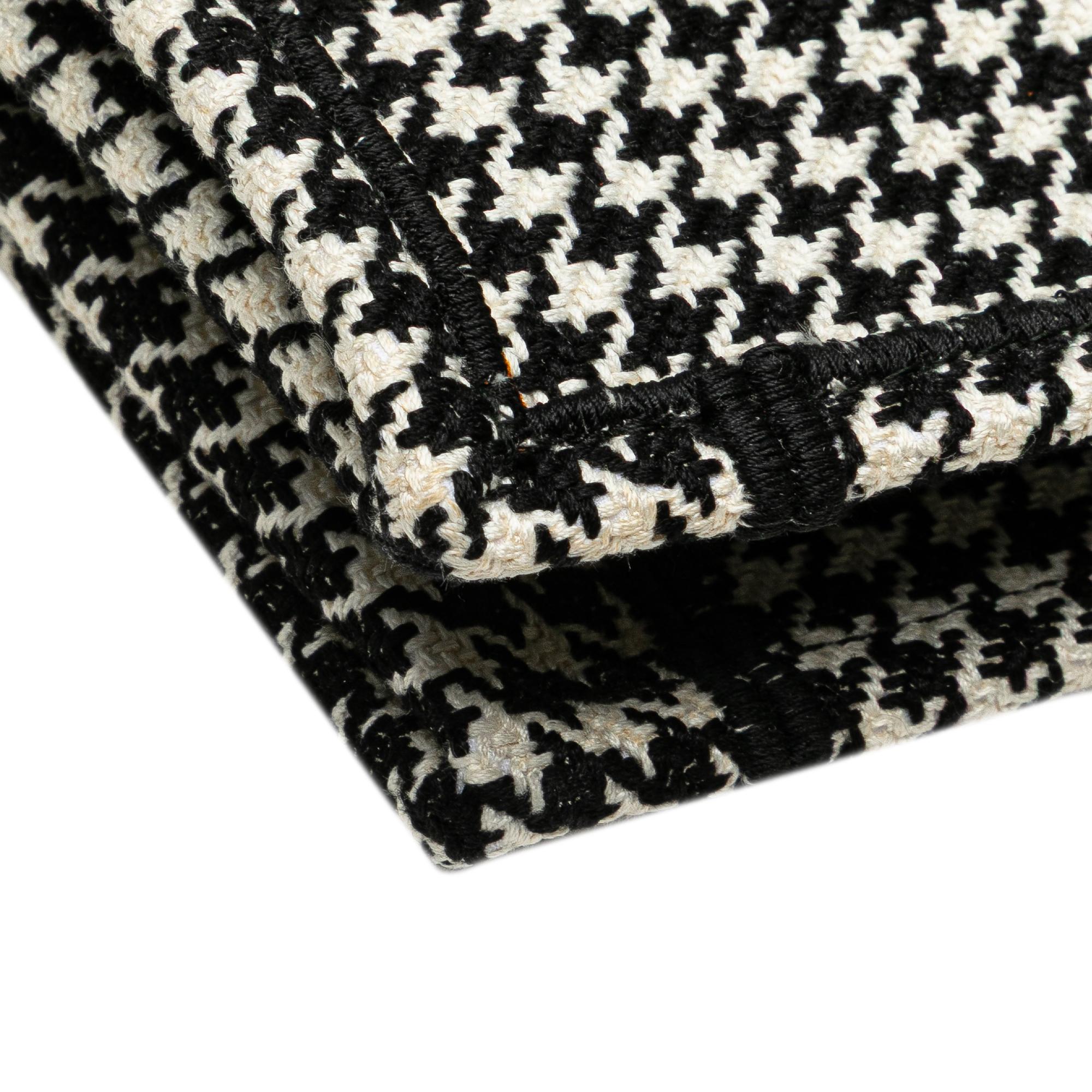 Dior Large Canvas Houndstooth Embroidered Book Tote