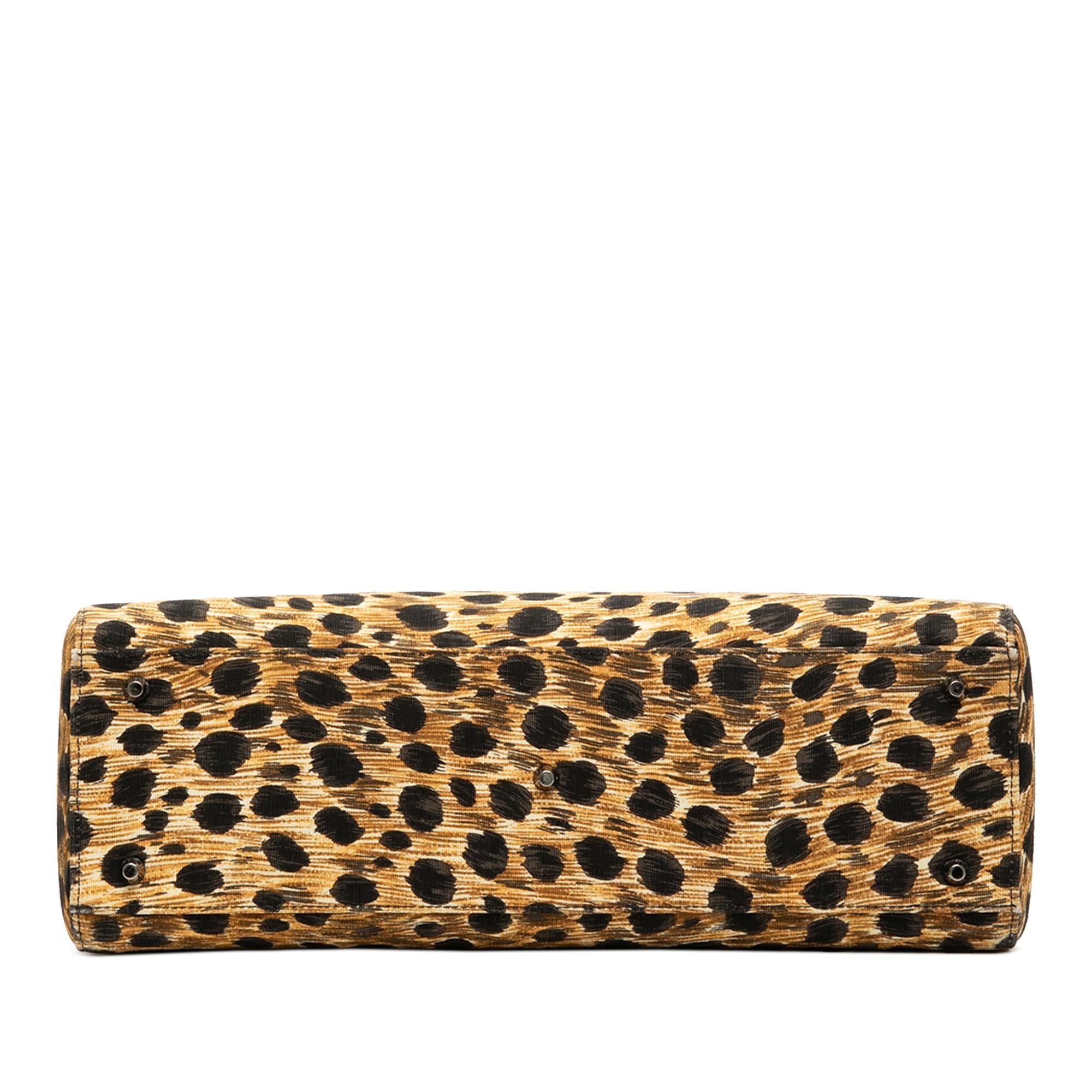 Dior Large Canvas Leopard Print Lady Dior