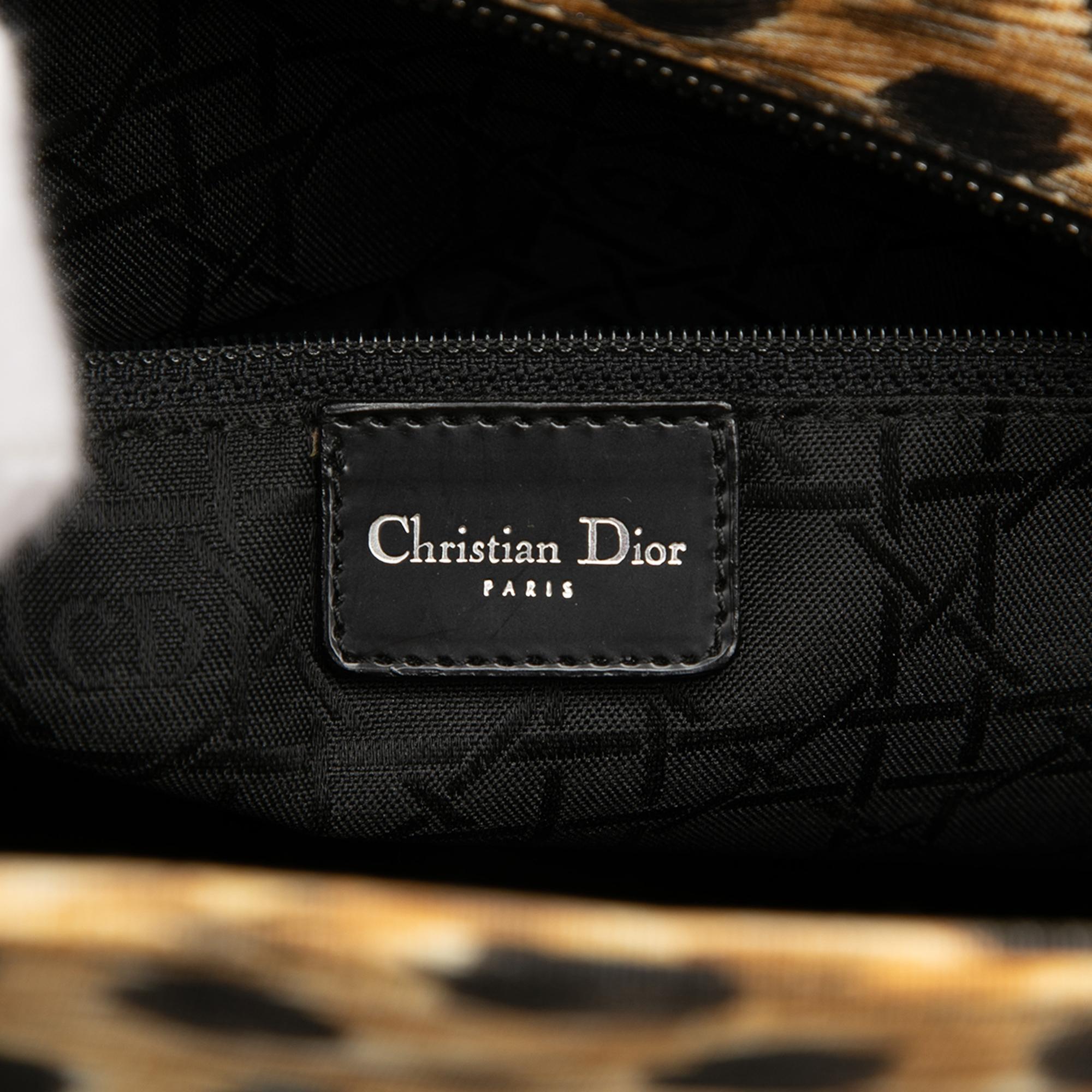 Dior Large Canvas Leopard Print Lady Dior