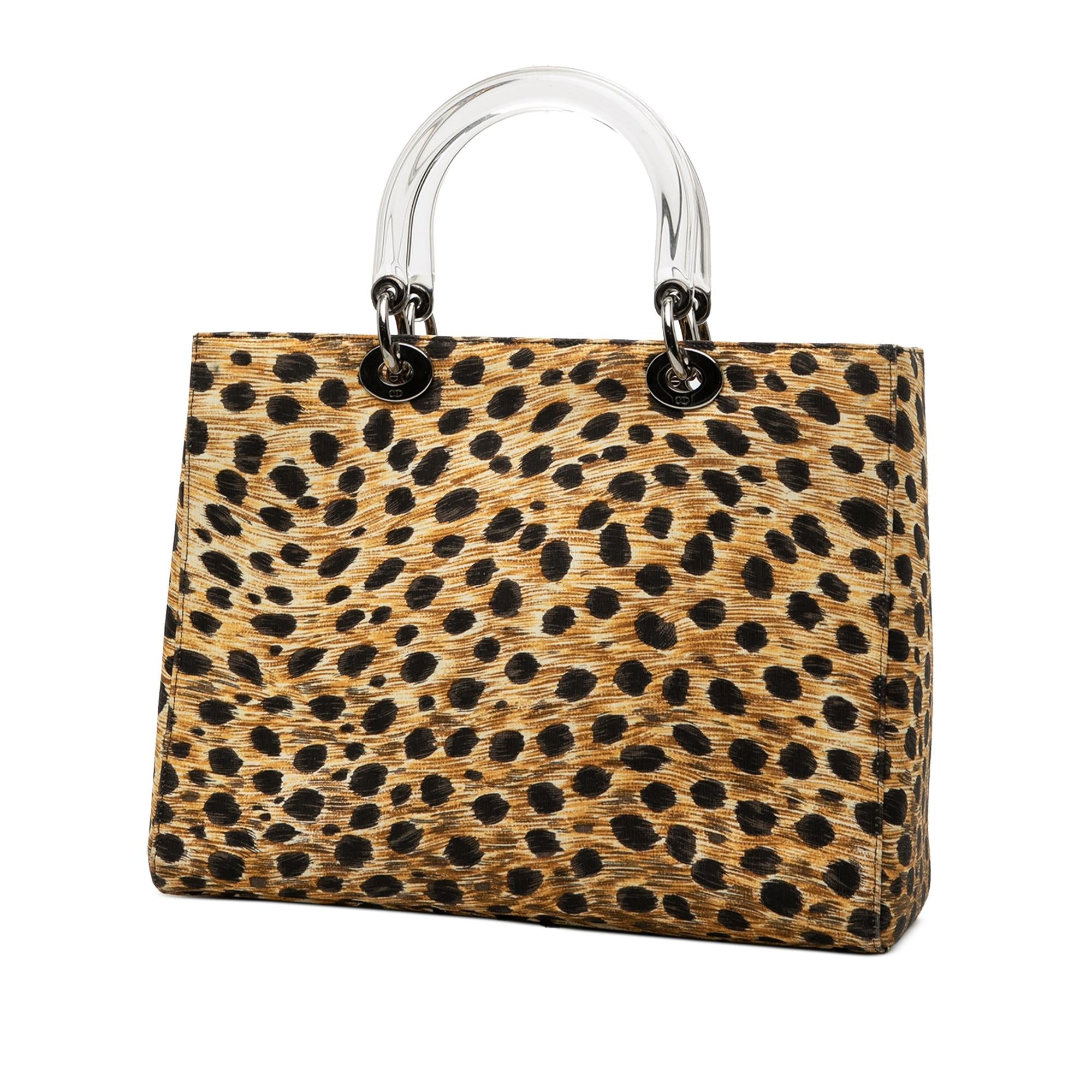 Dior Large Canvas Leopard Print Lady Dior