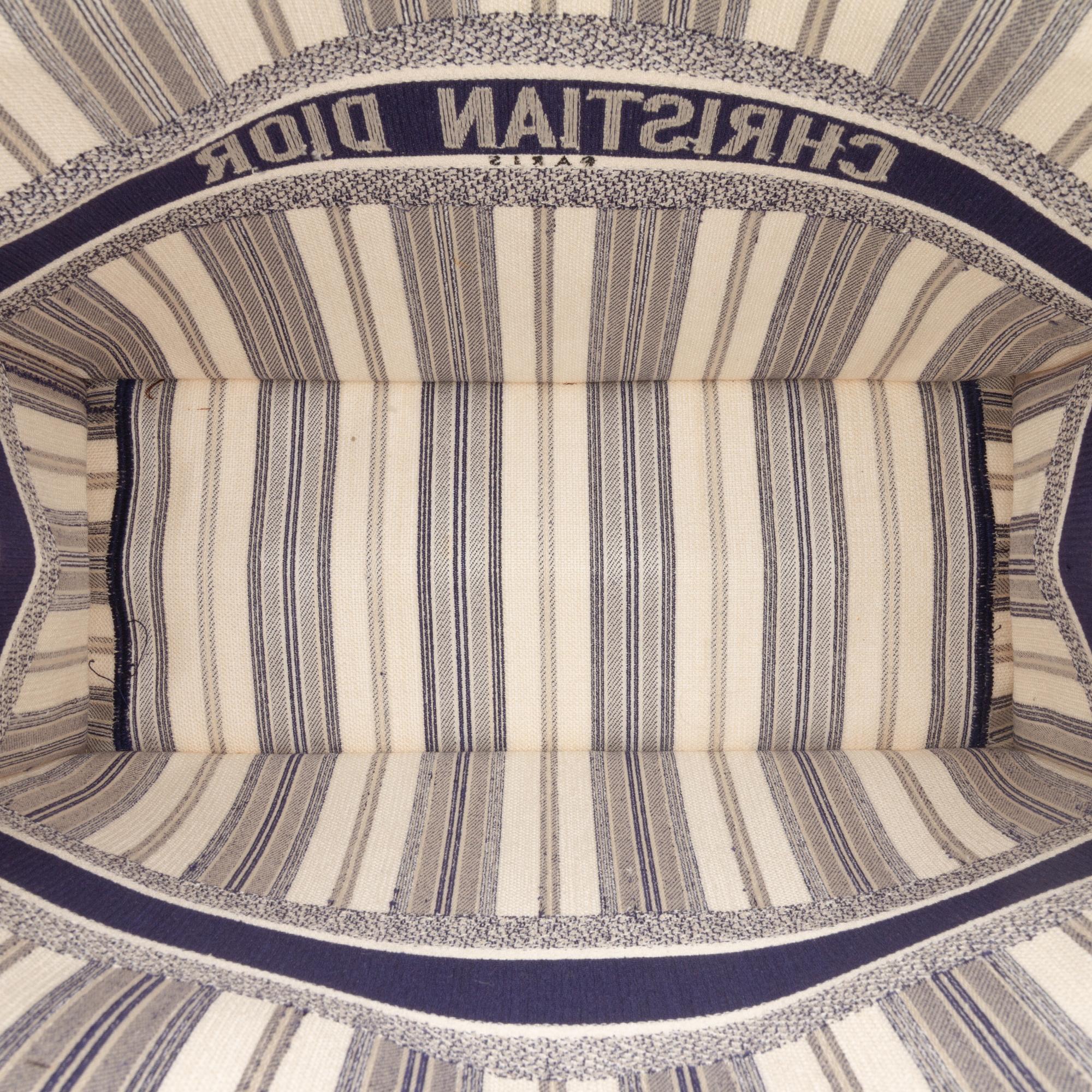 Dior Large Canvas Striped Book Tote