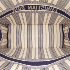 Dior Large Canvas Striped Book Tote