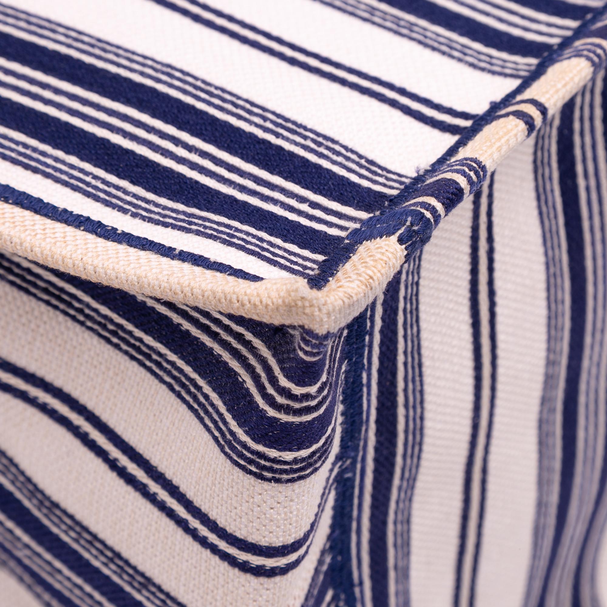 Dior Large Canvas Striped Book Tote