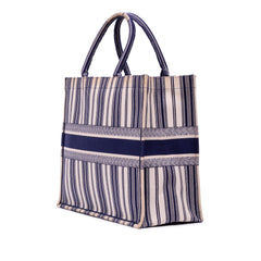 Dior Large Canvas Striped Book Tote