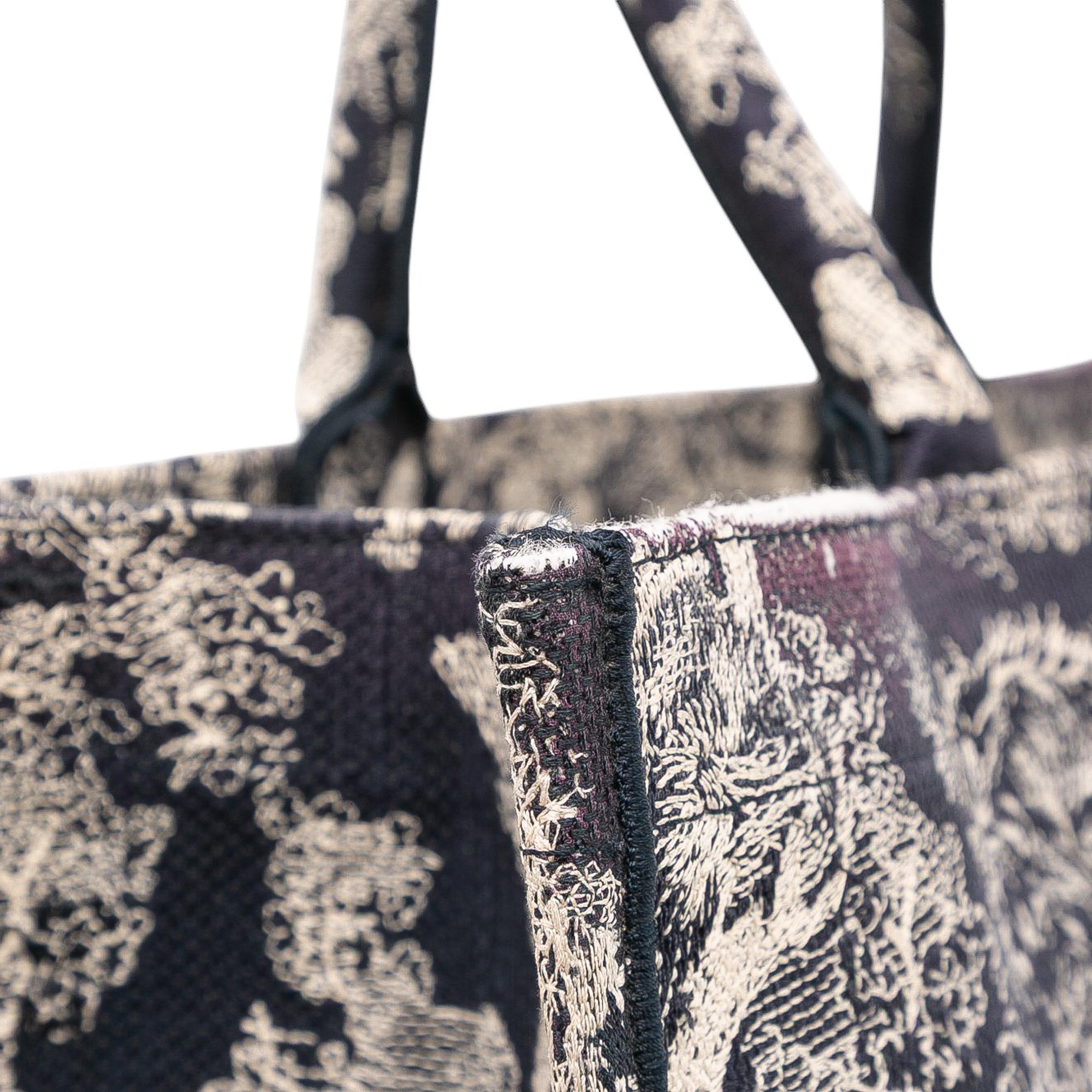 Dior Large Canvas Toile de Jouy Reverse Embroidered Book Tote