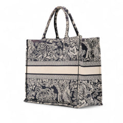 Dior Large Canvas Toile de Jouy Reverse Embroidered Book Tote