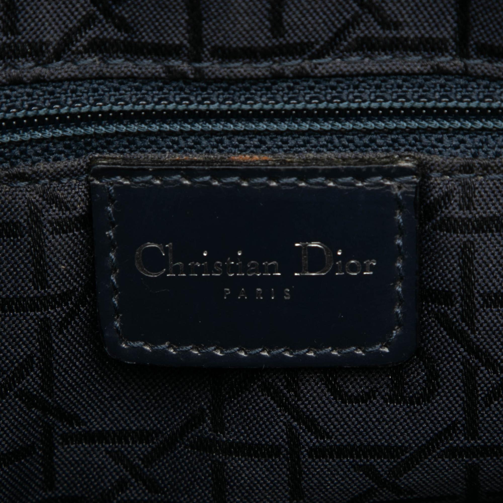 Dior Large Denim Cannage Acrylic Handles Lady Dior