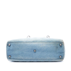 Dior Large Denim Cannage Acrylic Handles Lady Dior