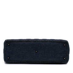 Dior Large Denim Cannage Lady Dior