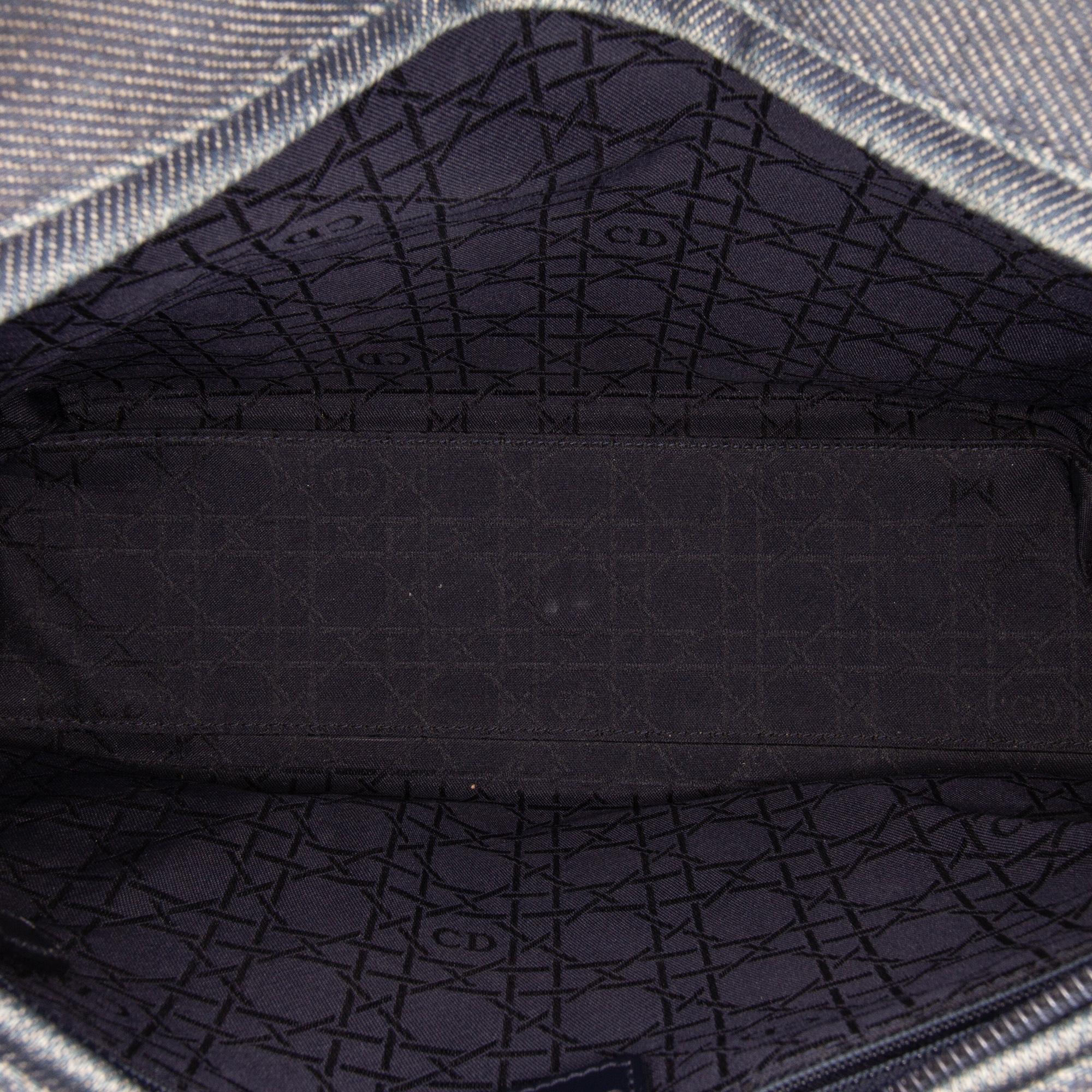 Dior Large Denim Cannage Lady Dior