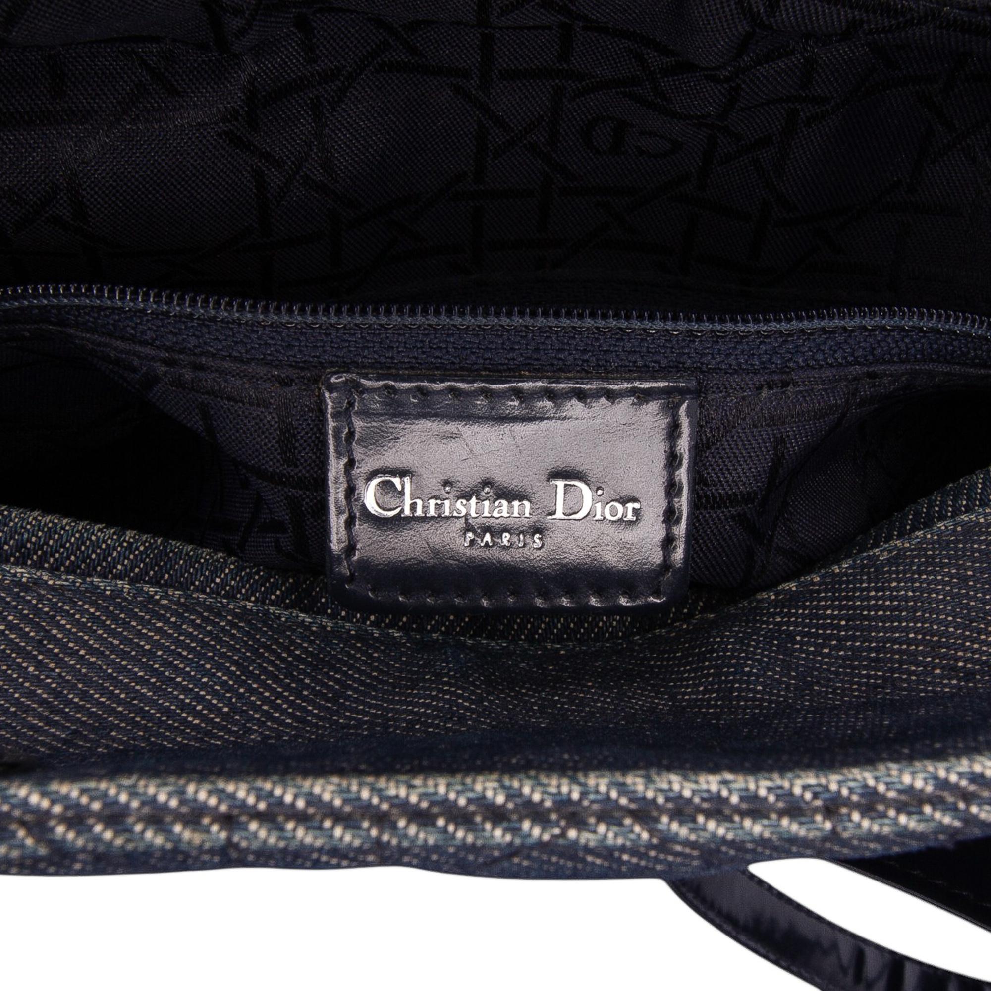Dior Large Denim Cannage Lady Dior