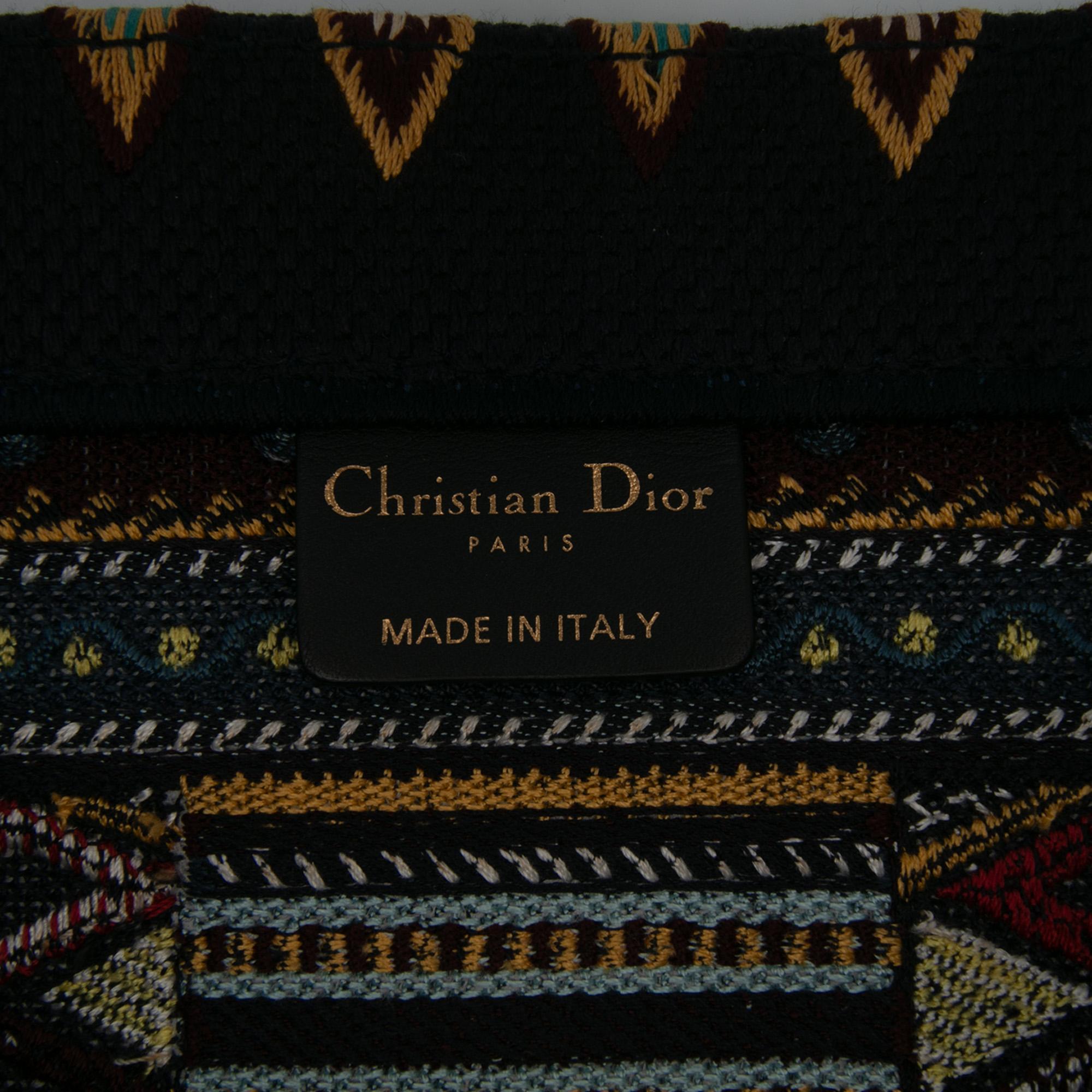 Dior Large Embroidered Canvas Book Tote