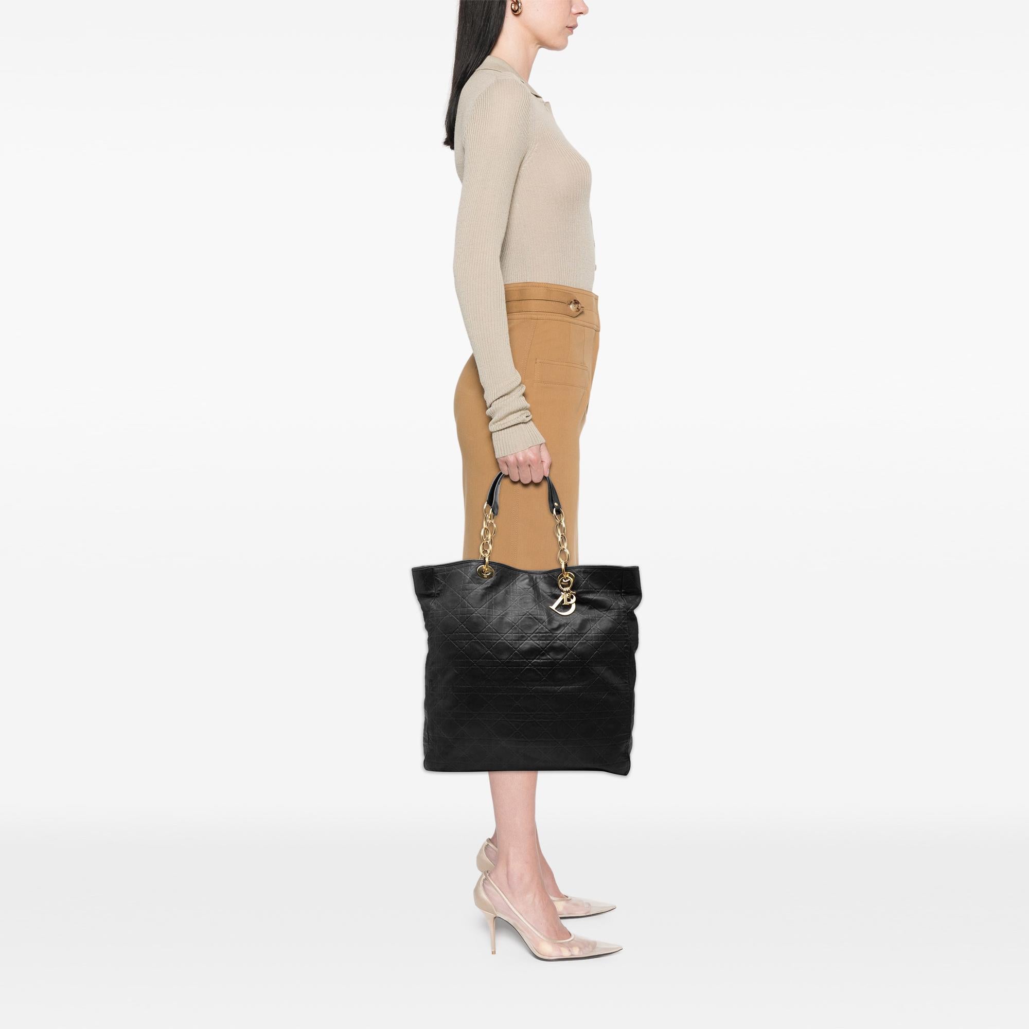 Dior Large Lambskin Cannage Lady Dior Soft Shopping Tote