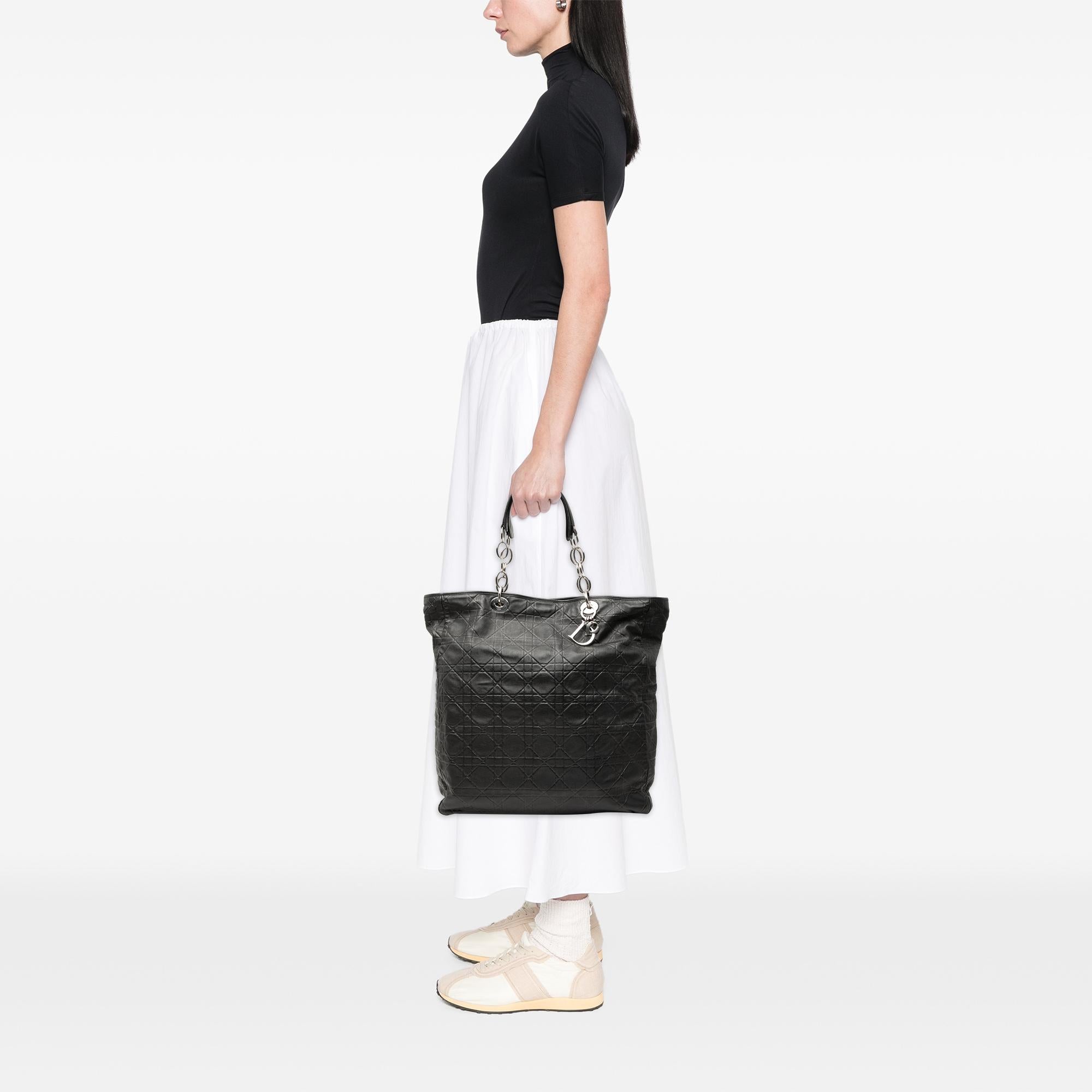 Dior Large Lambskin Cannage Lady Dior Soft Shopping Tote