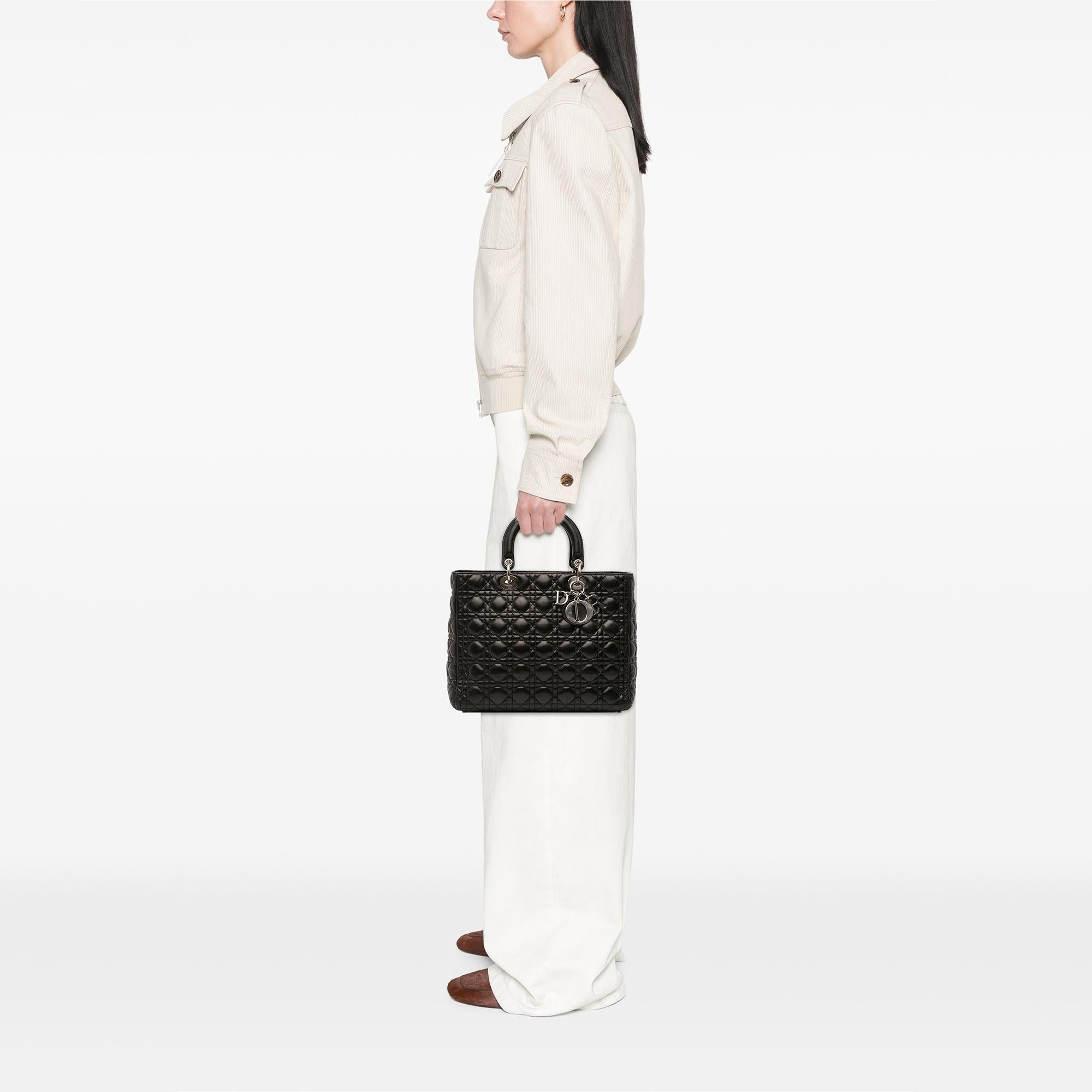 Dior Large Lambskin Cannage Lady Dior