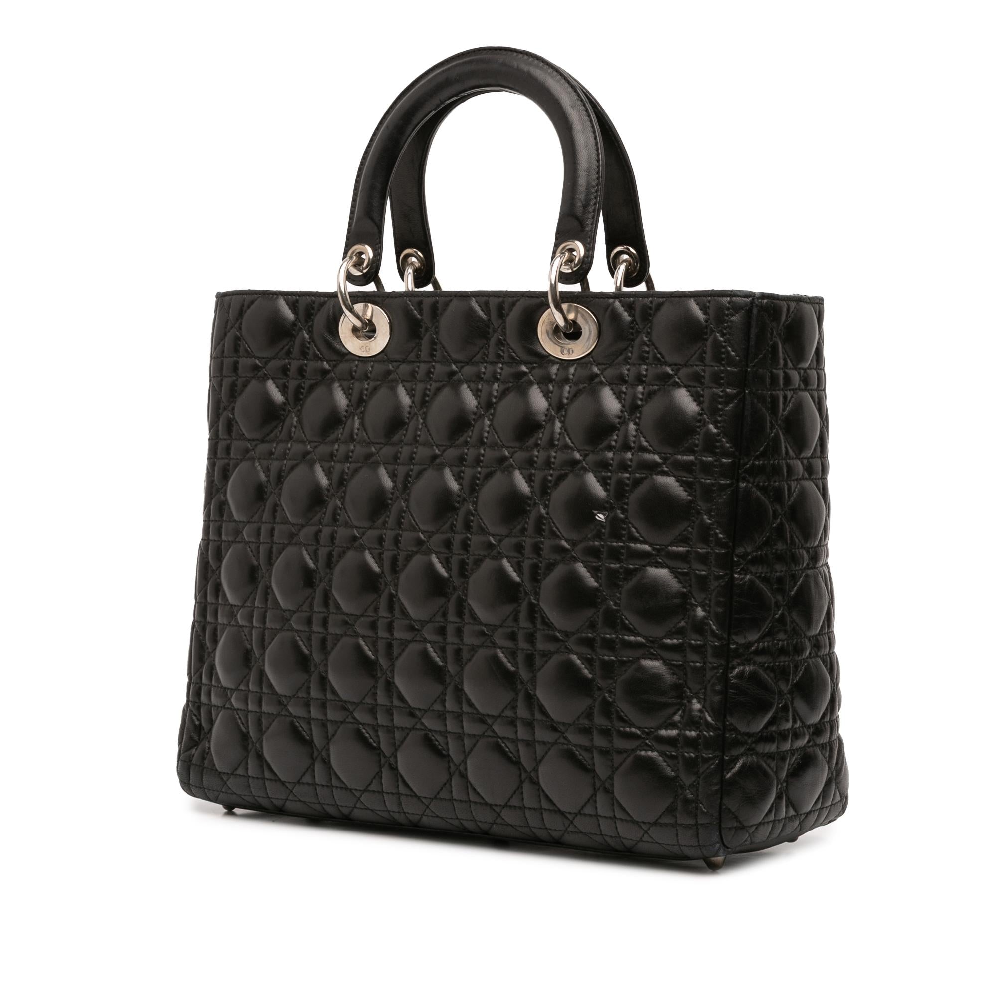 Dior Large Lambskin Cannage Lady Dior