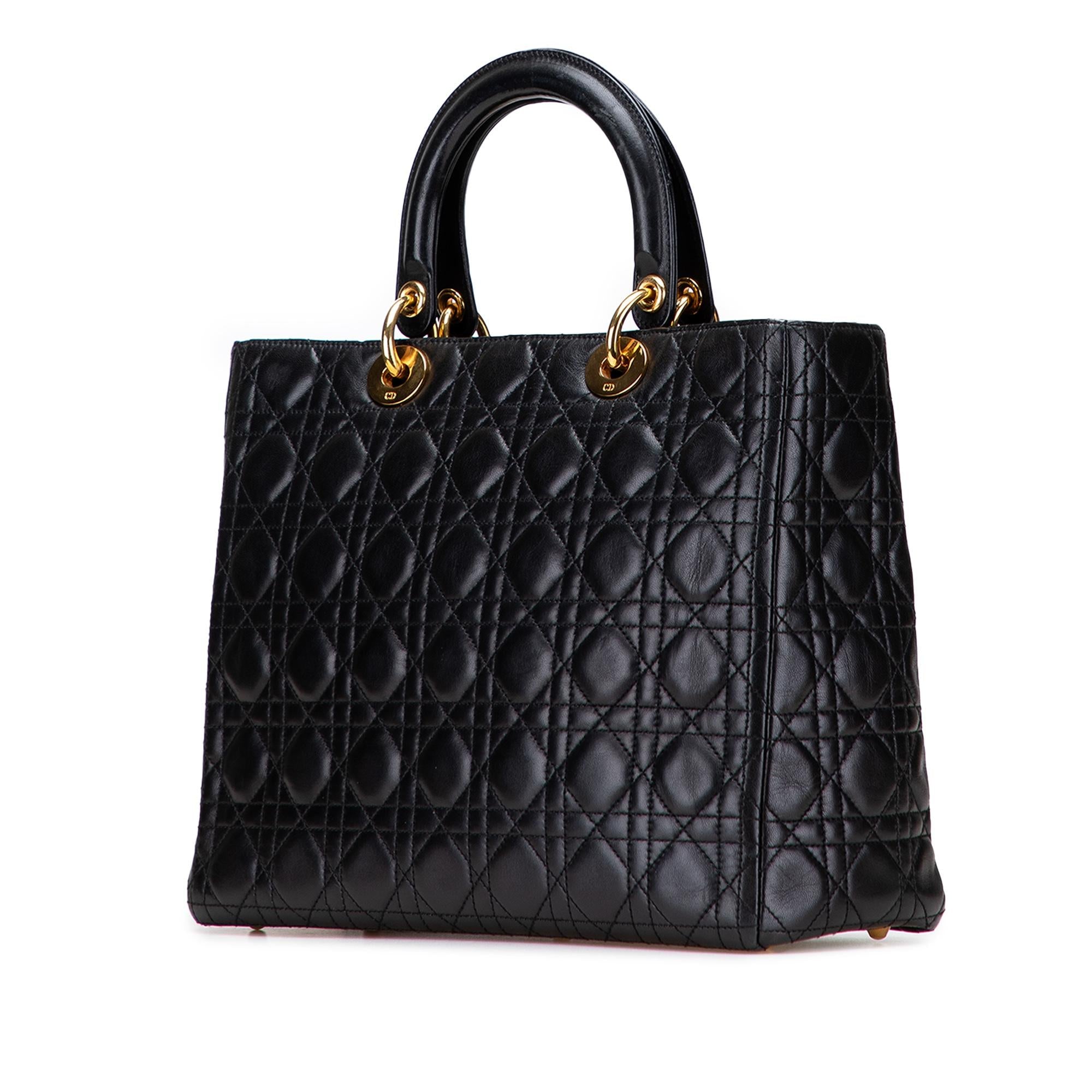 Dior Large Lambskin Cannage Lady Dior