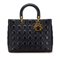 Dior Large Lambskin Cannage Lady Dior