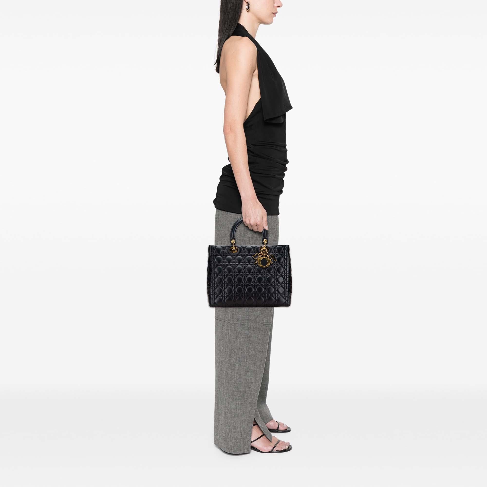 Dior Large Lambskin Cannage Lady Dior