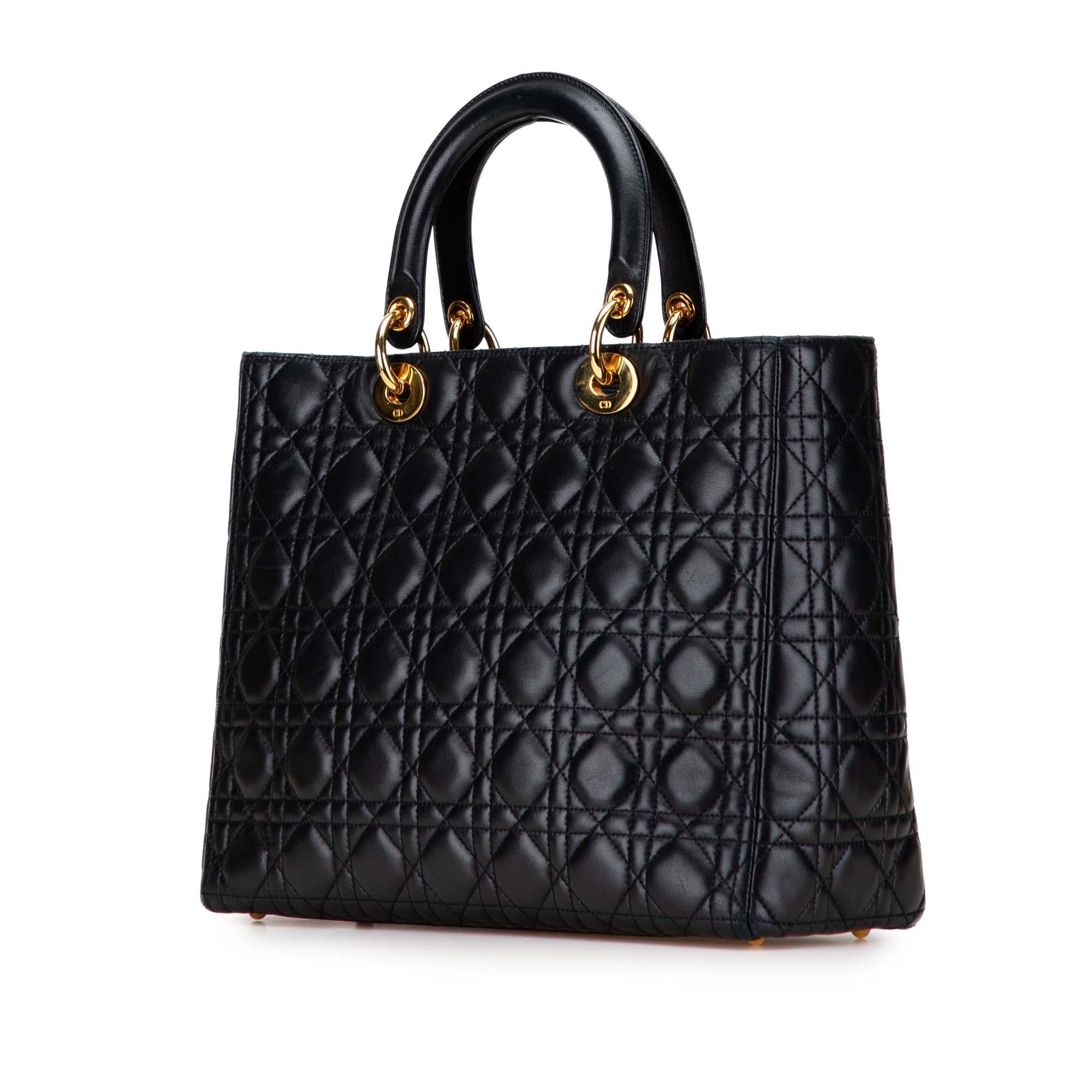 Dior Large Lambskin Cannage Lady Dior