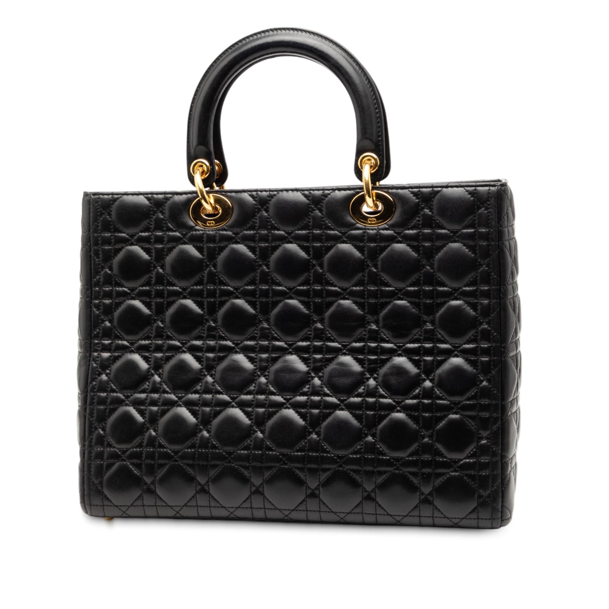 Dior Large Lambskin Cannage Lady Dior