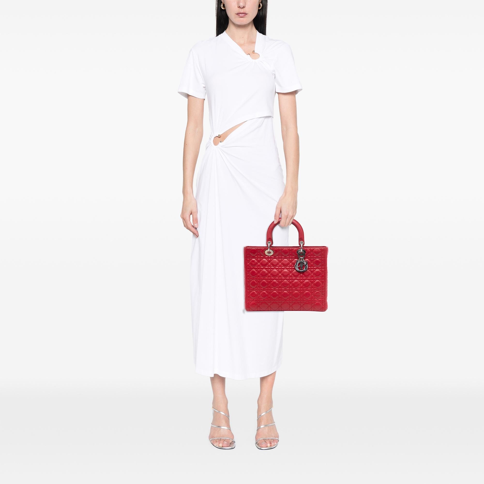 Dior Large Lambskin Cannage Lady Dior