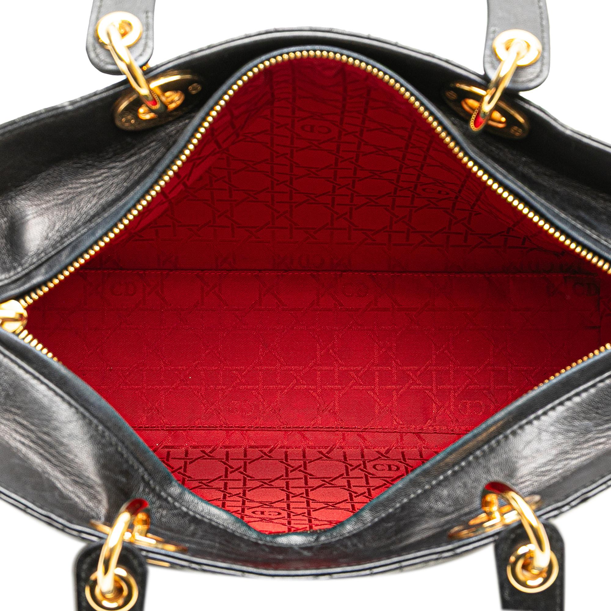 Dior Large Lambskin Cannage Lady Dior