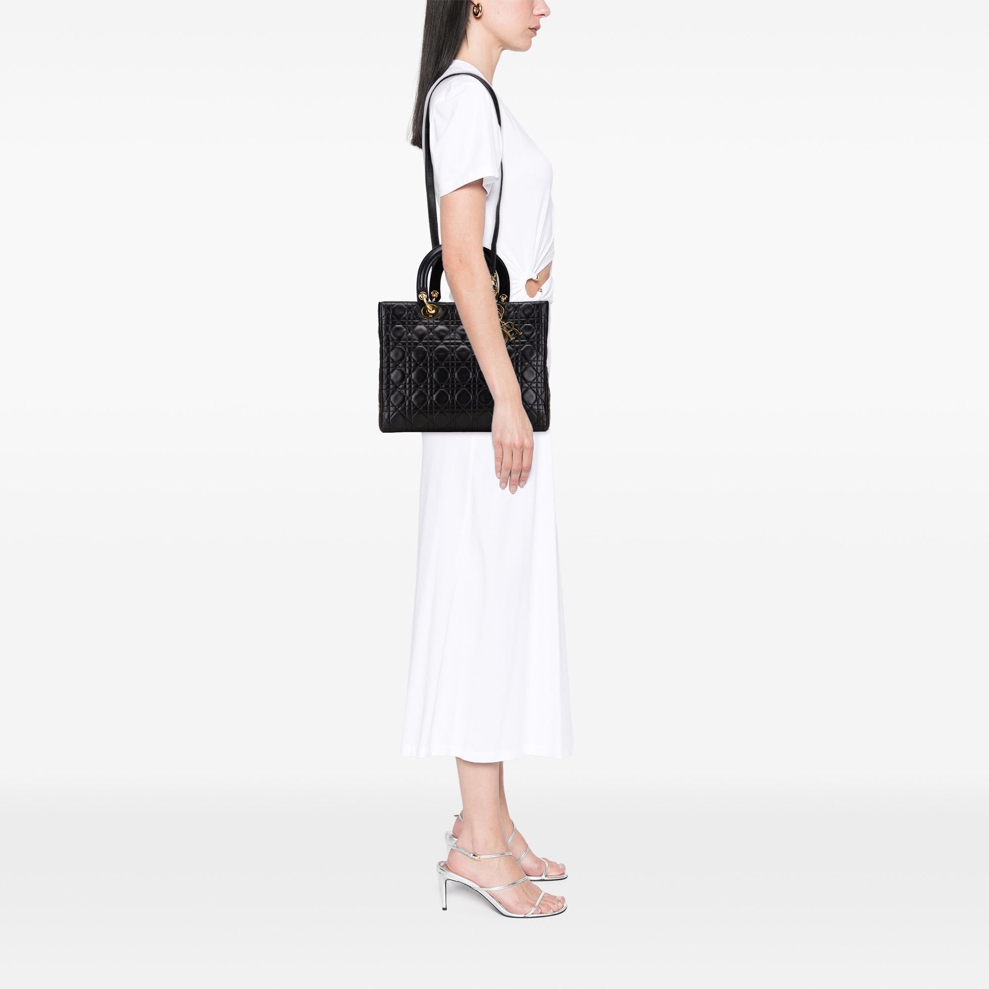 Dior Large Lambskin Cannage Lady Dior