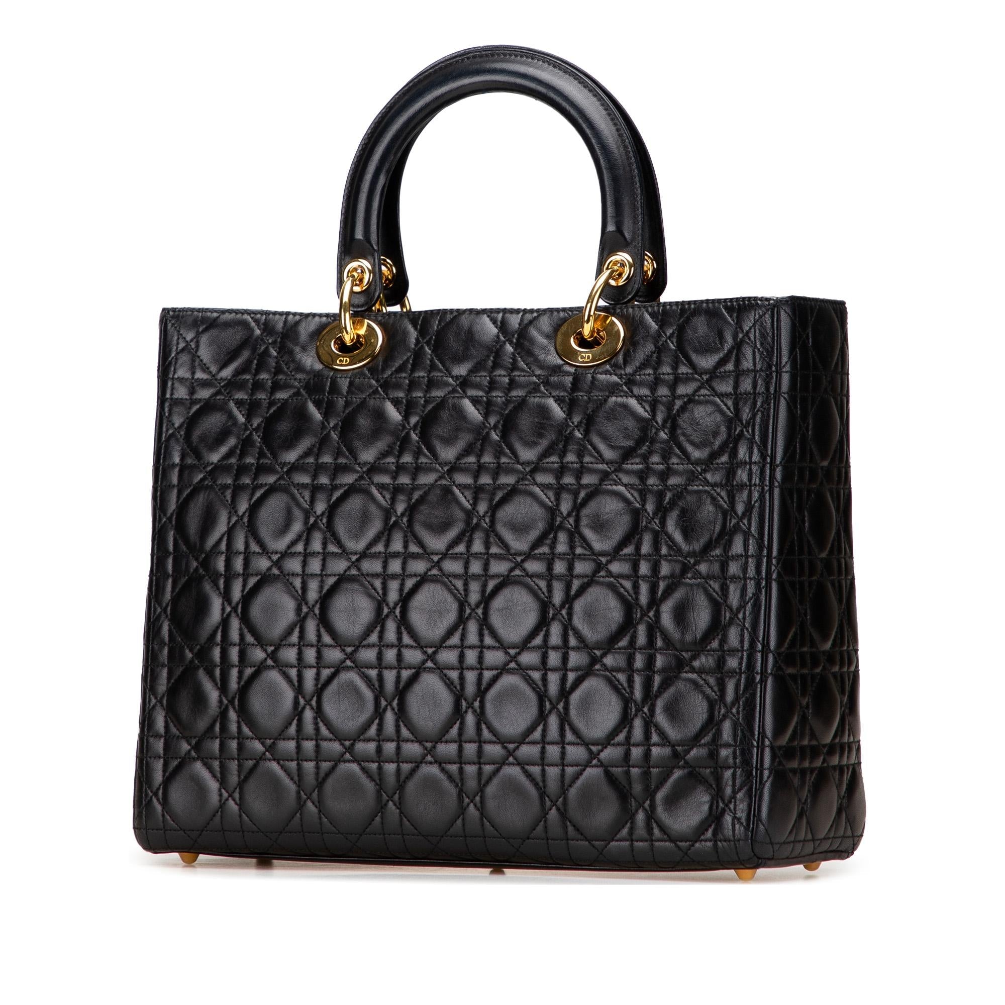 Dior Large Lambskin Cannage Lady Dior