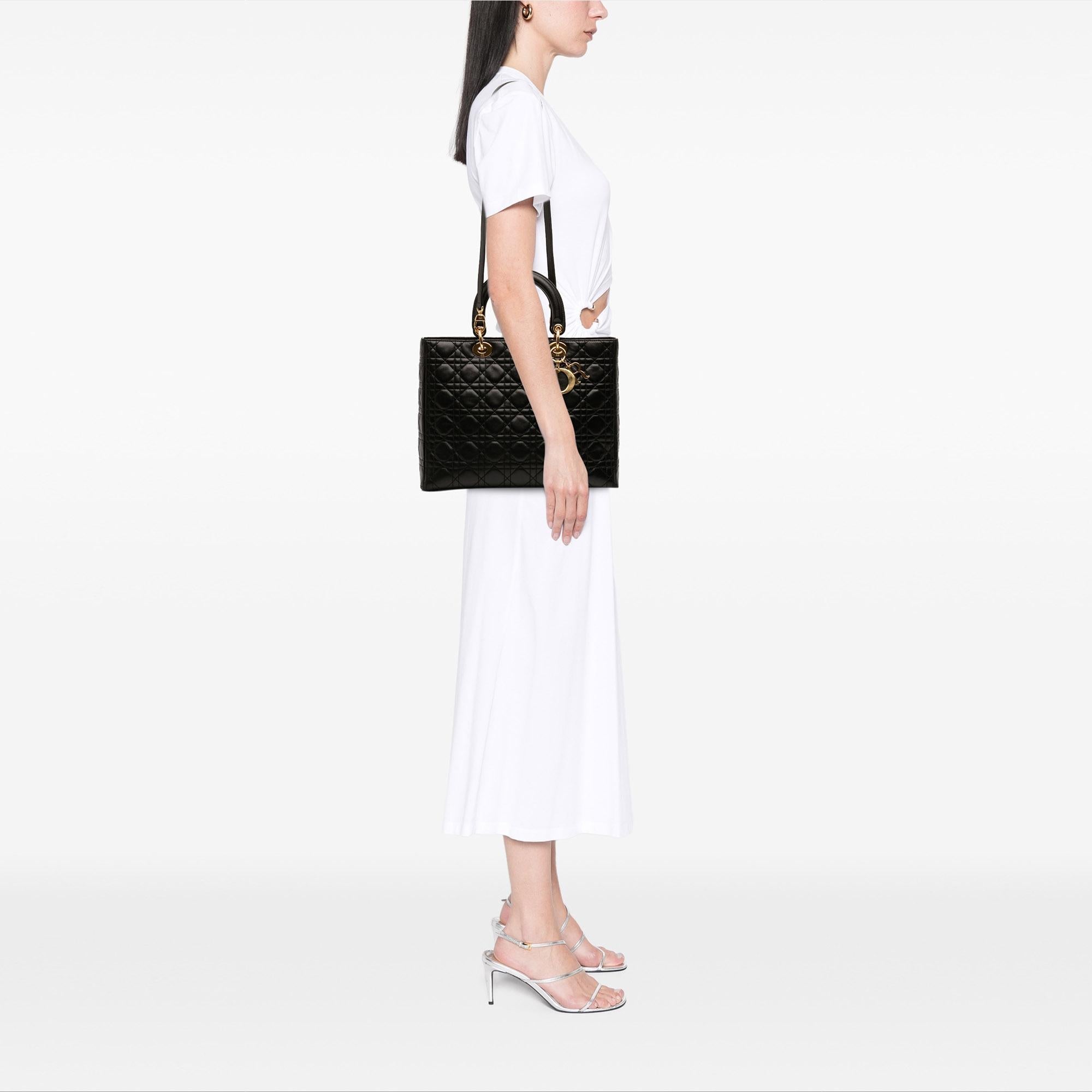 Dior Large Lambskin Cannage Lady Dior