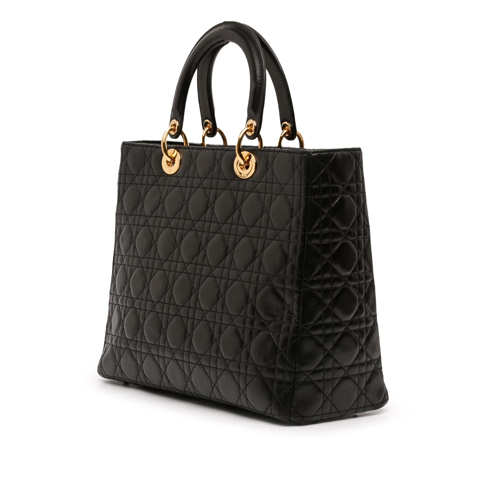 Dior Large Lambskin Cannage Lady Dior