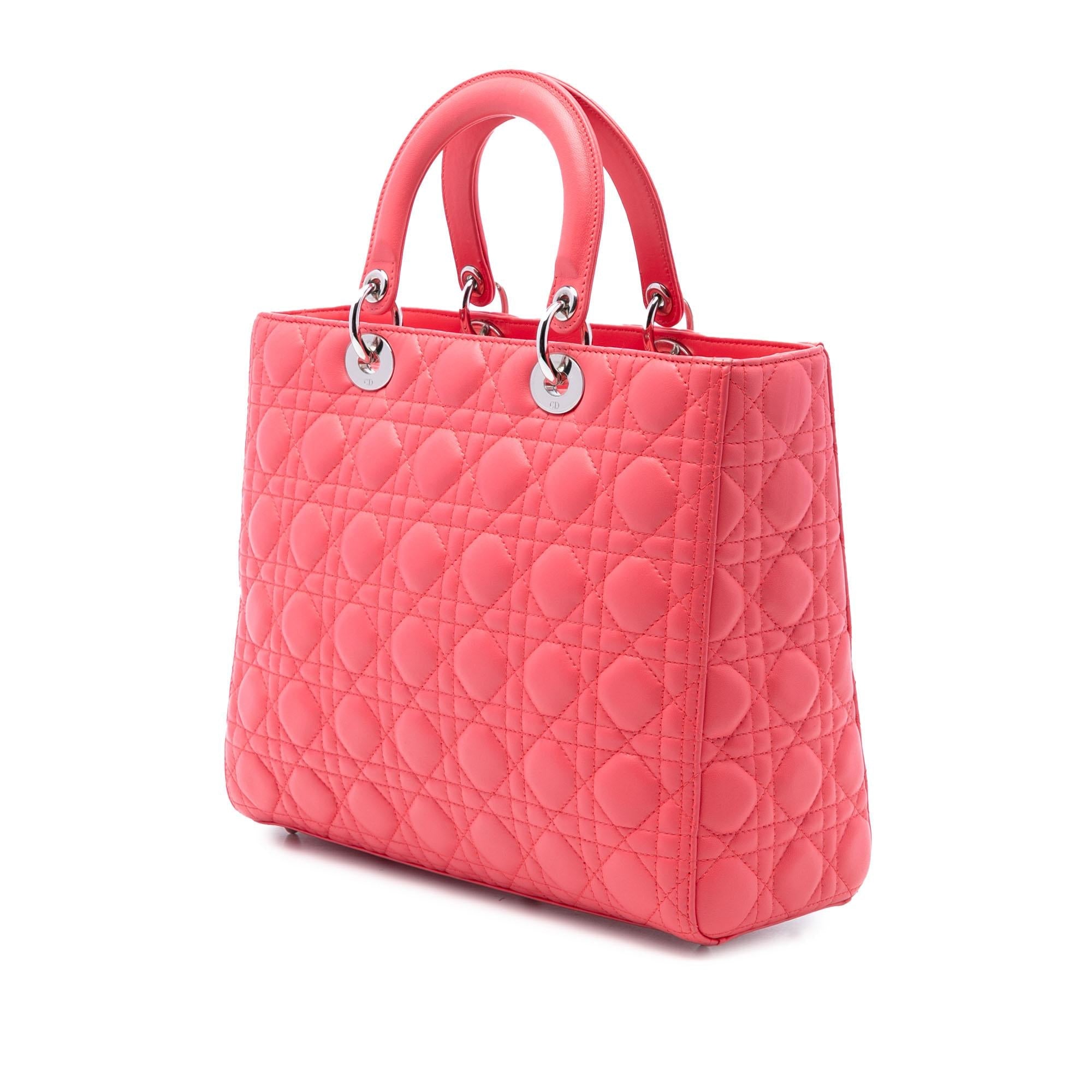 Dior Large Lambskin Cannage Lady Dior
