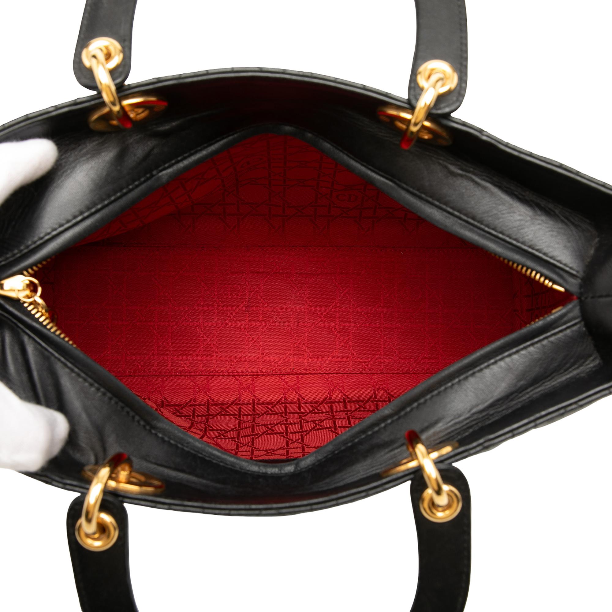 Dior Large Lambskin Cannage Lady Dior
