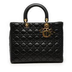 Dior Large Lambskin Cannage Lady Dior