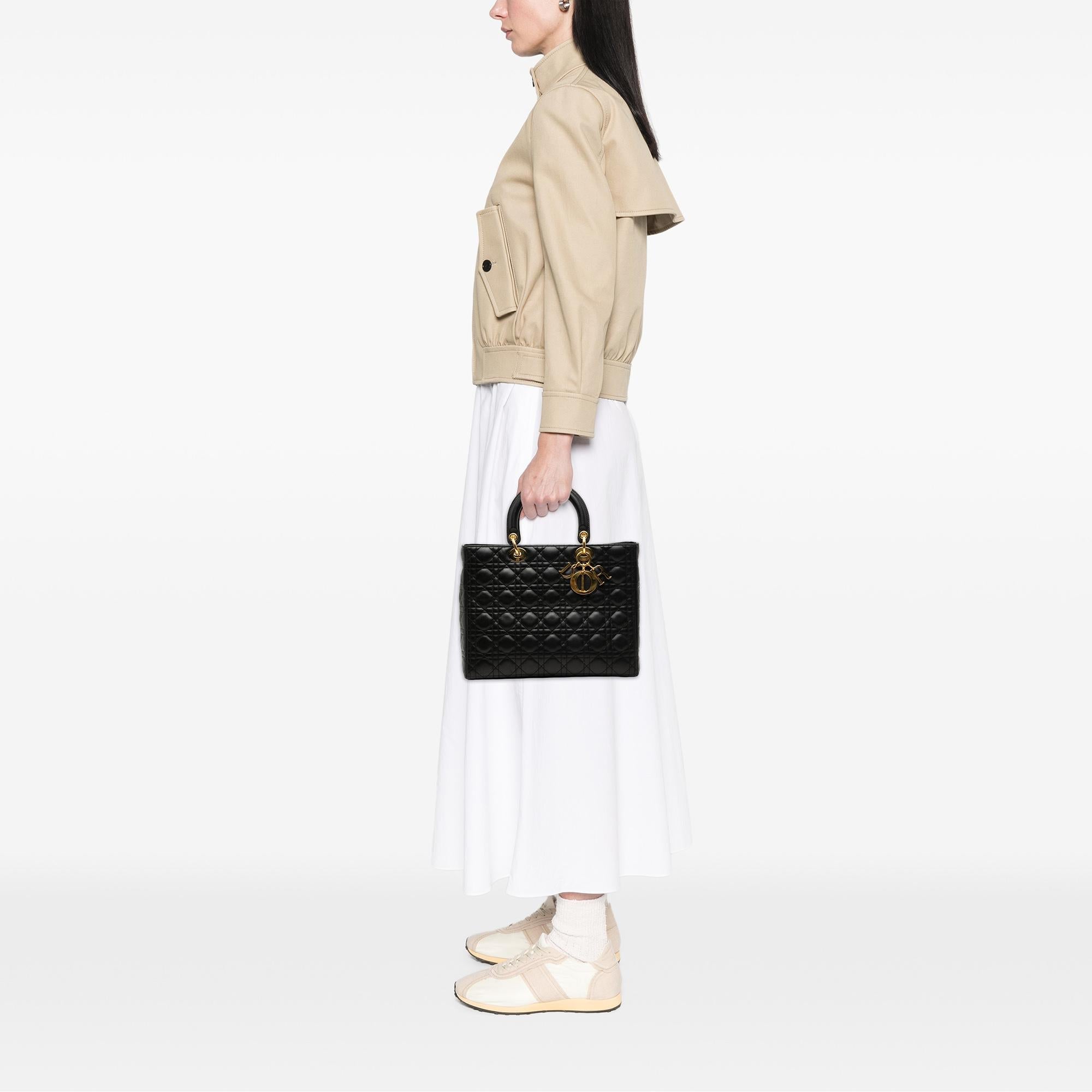 Dior Large Lambskin Cannage Lady Dior